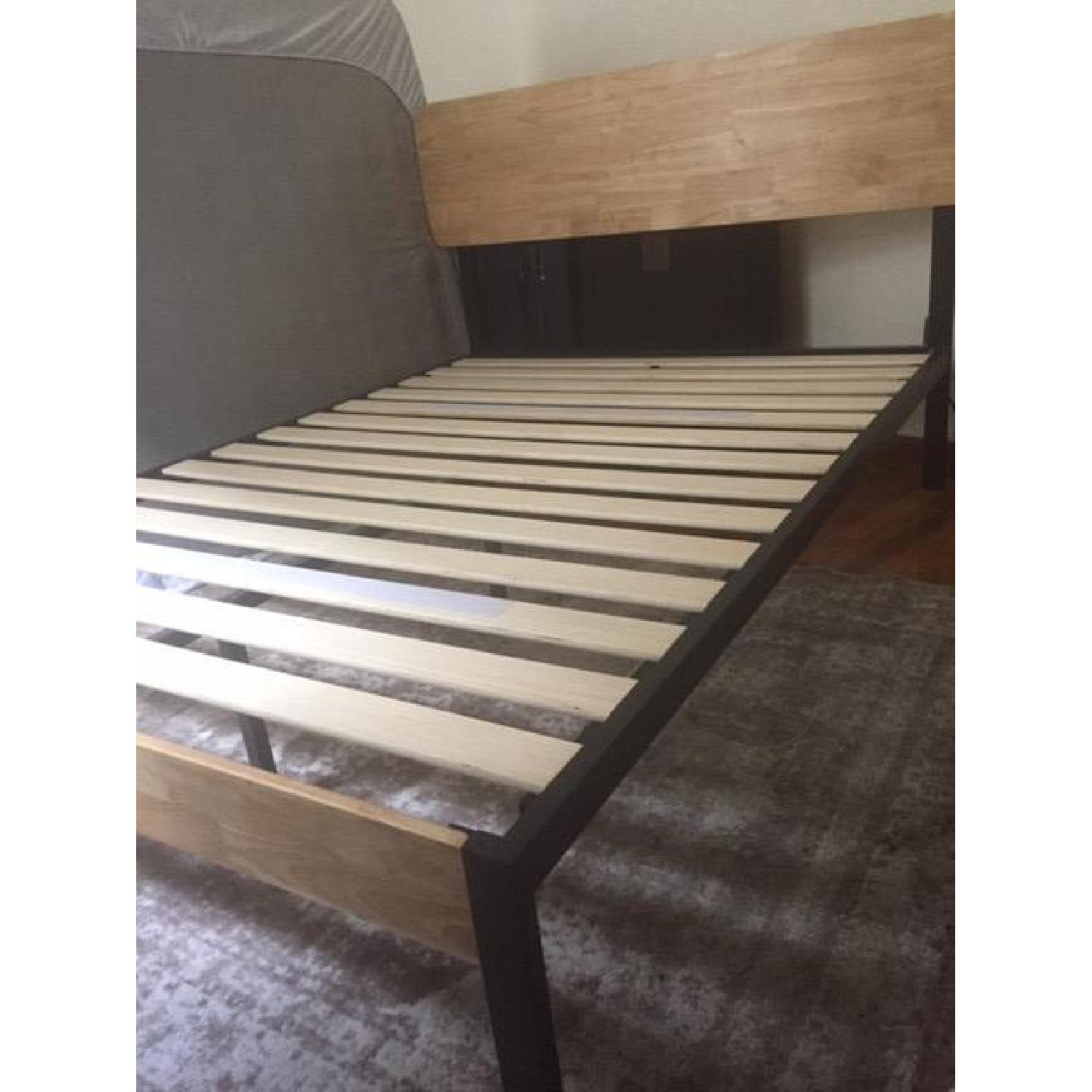 Black & Wood Double Bed Frame AptDeco
