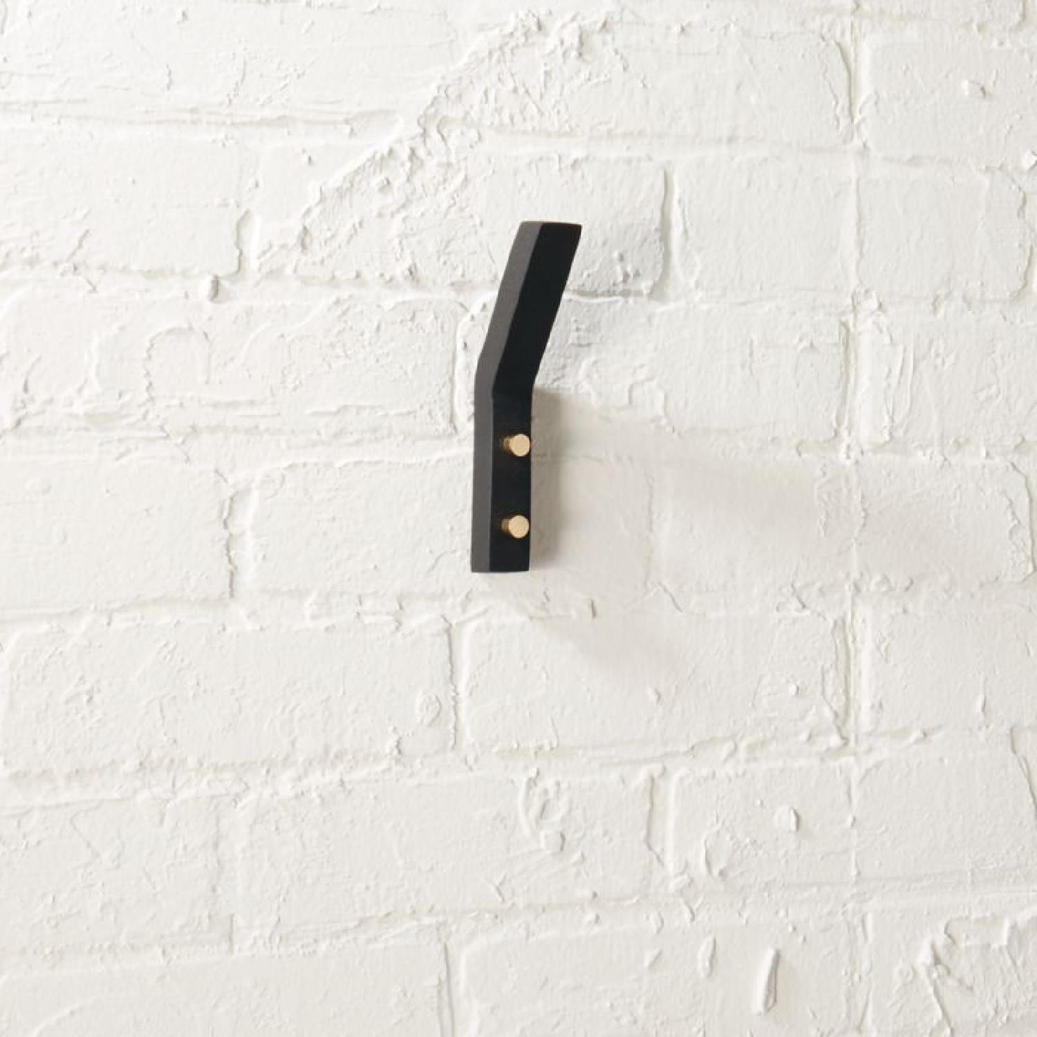 CB2 Leaning Edge Matte Black Wall Hooks - image-1