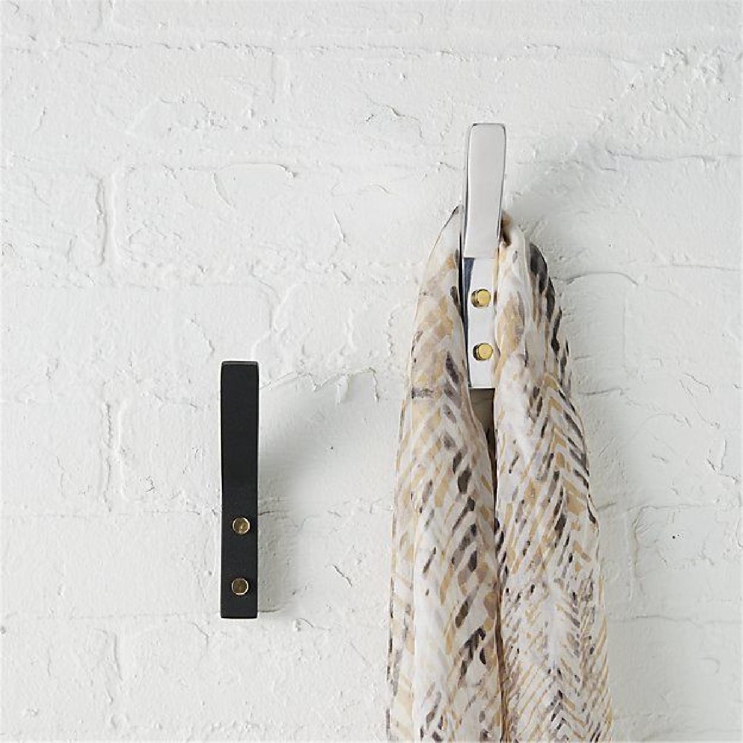 CB2 Leaning Edge Matte Black Wall Hooks - image-2