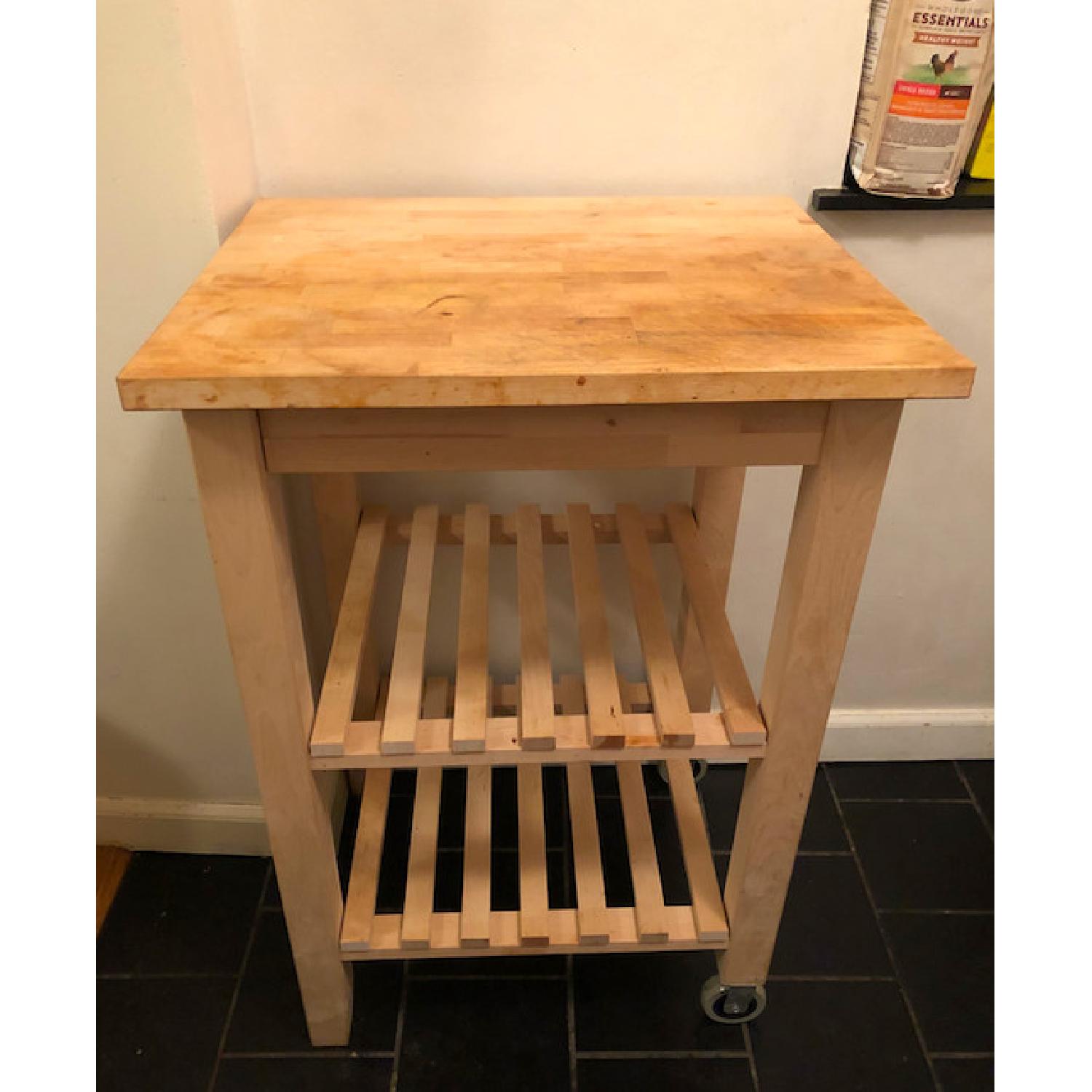 Ikea Kitchen Butcher's Block w/ Wheels - image-1
