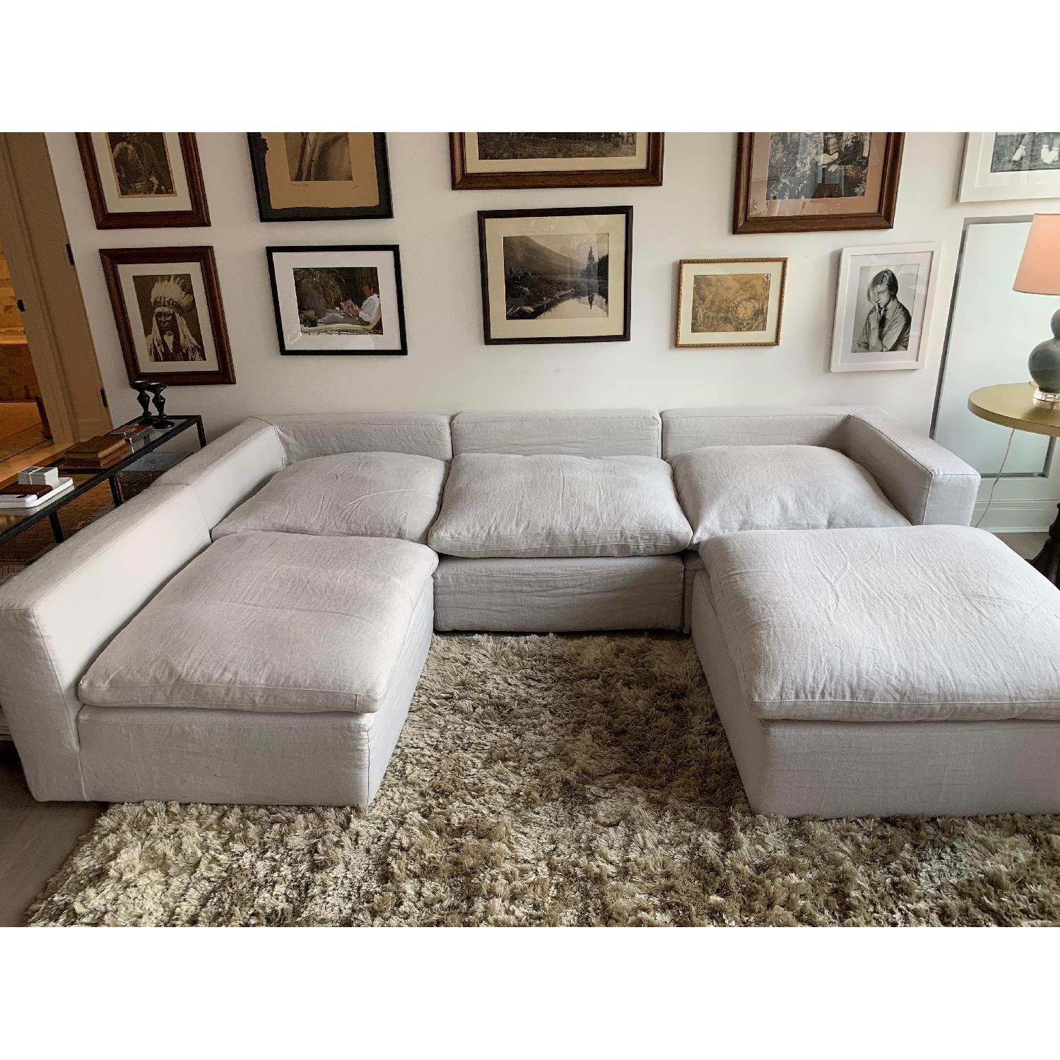Restoration Hardware Cloud Modular Chaise Sectional &Ottoman - image-5