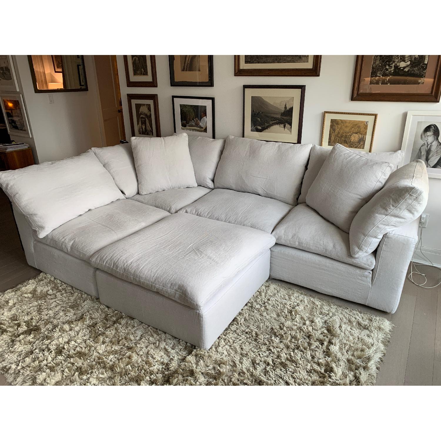 Restoration Hardware Cloud Modular Chaise Sectional &Ottoman - image-7