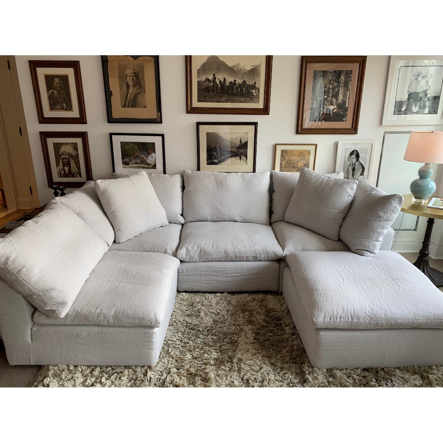 Restoration Hardware Cloud Modular Chaise Sectional &Ottoman - image-8