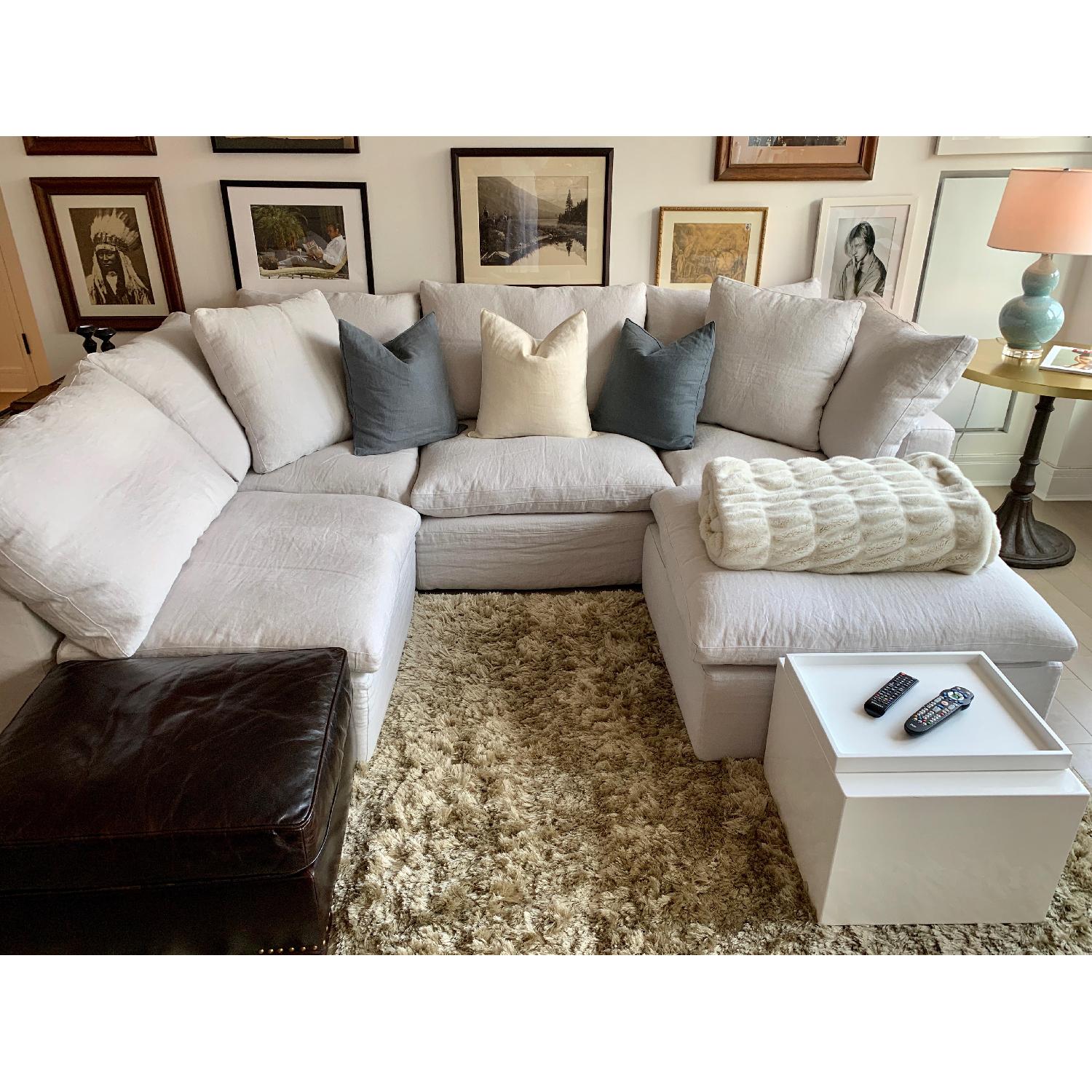 Restoration Hardware Cloud Modular Chaise Sectional &Ottoman AptDeco