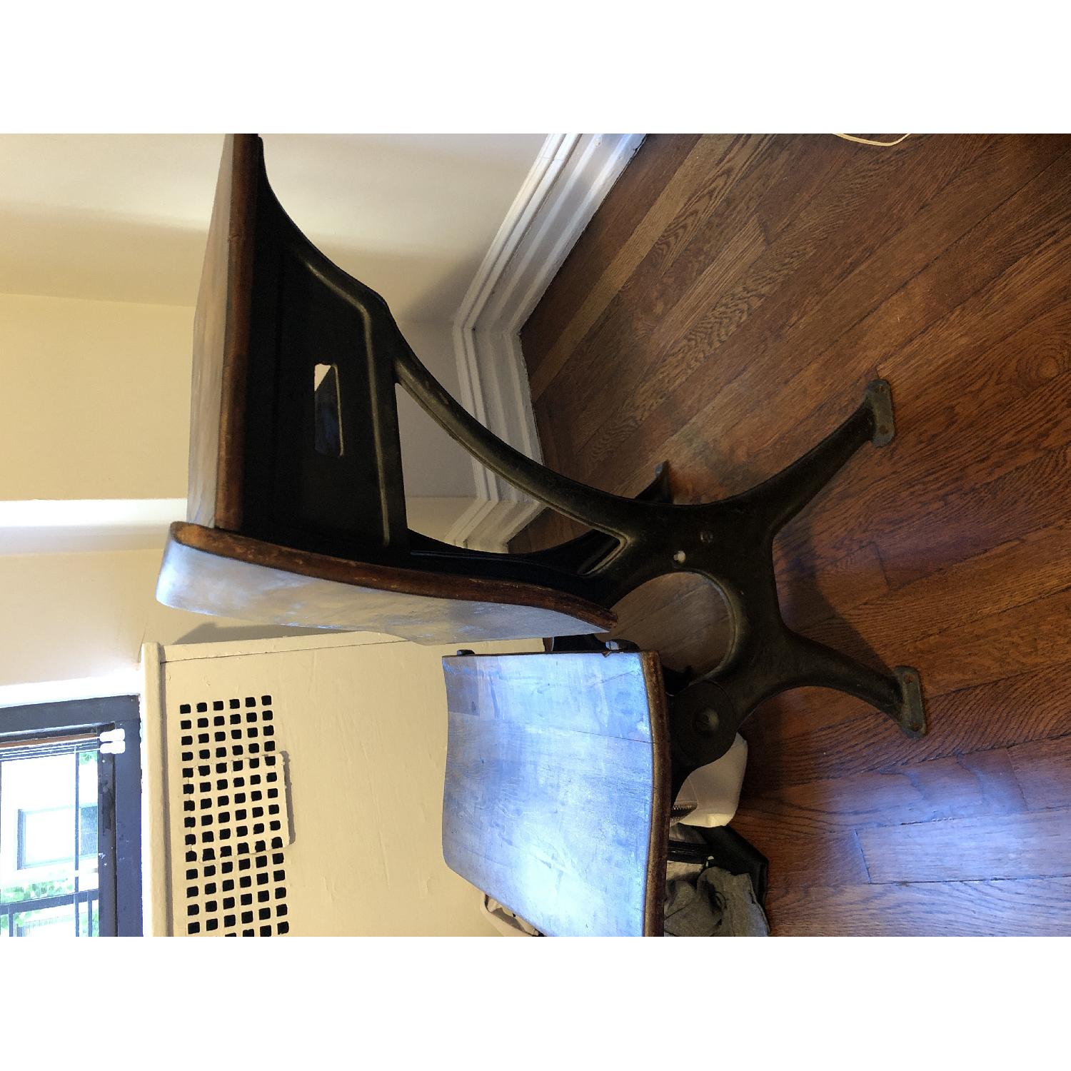 Antique Schoolhouse Desk w/ Inkwell & Shelf - image-1