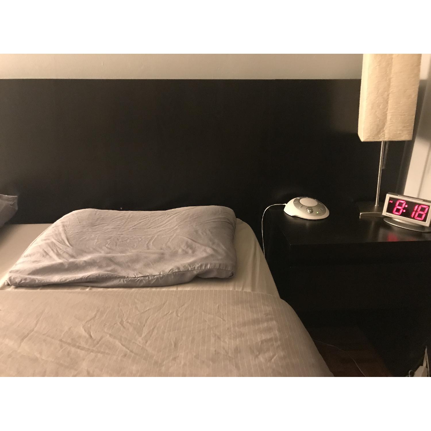 West Elm Storage Bed w/ Headboard & 2 Floating Nightstands - image-2