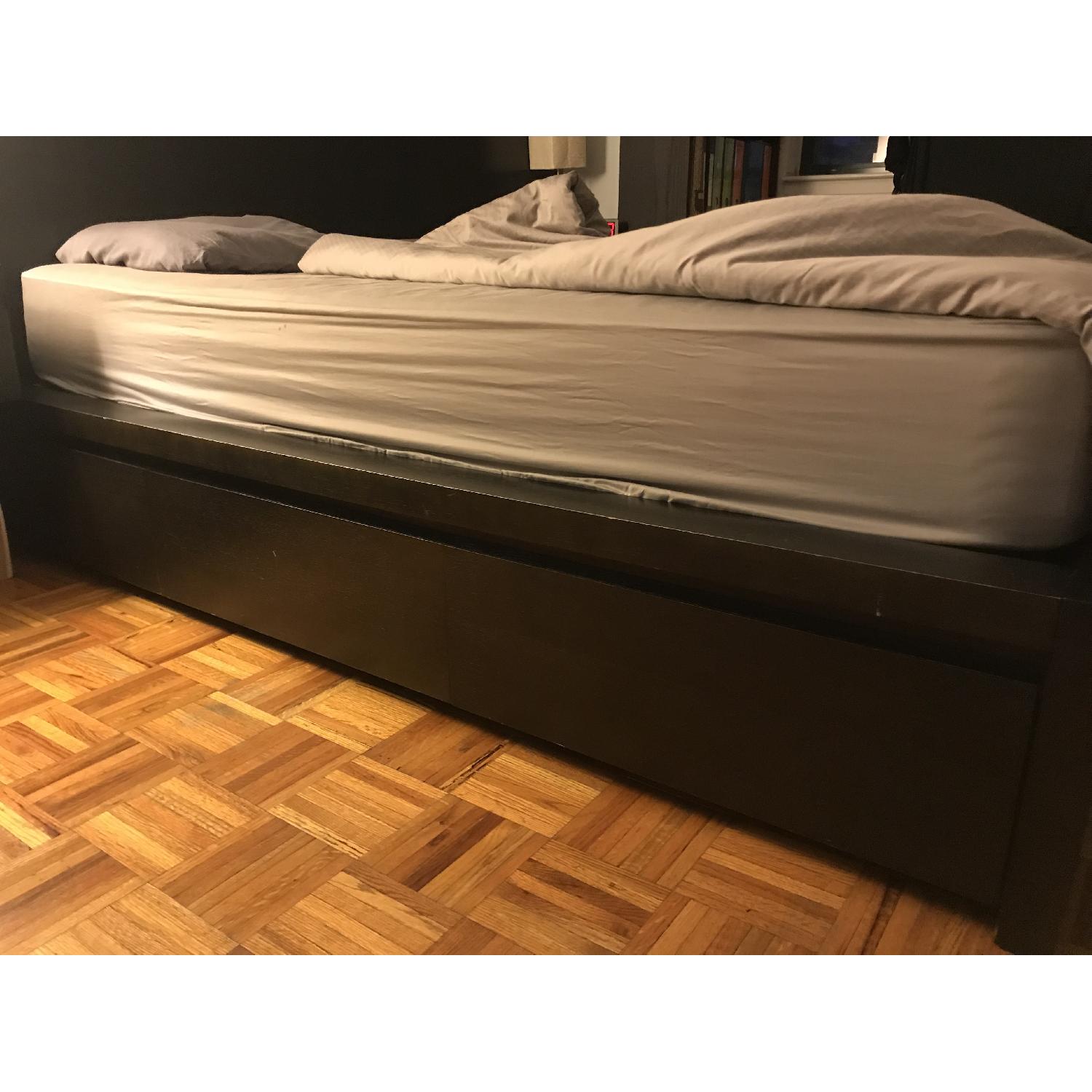 West Elm Storage Bed w/ Headboard & 2 Floating Nightstands - image-3