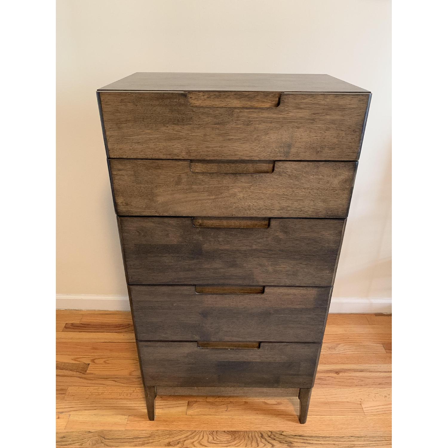 5 Drawer Narrow Wood Dresser - image-1