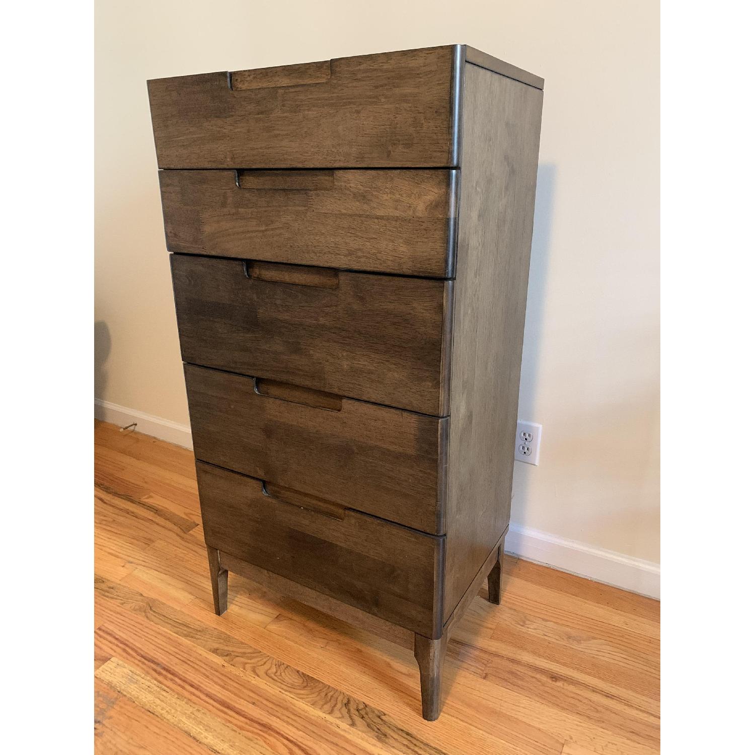 5 Drawer Narrow Wood Dresser - image-2