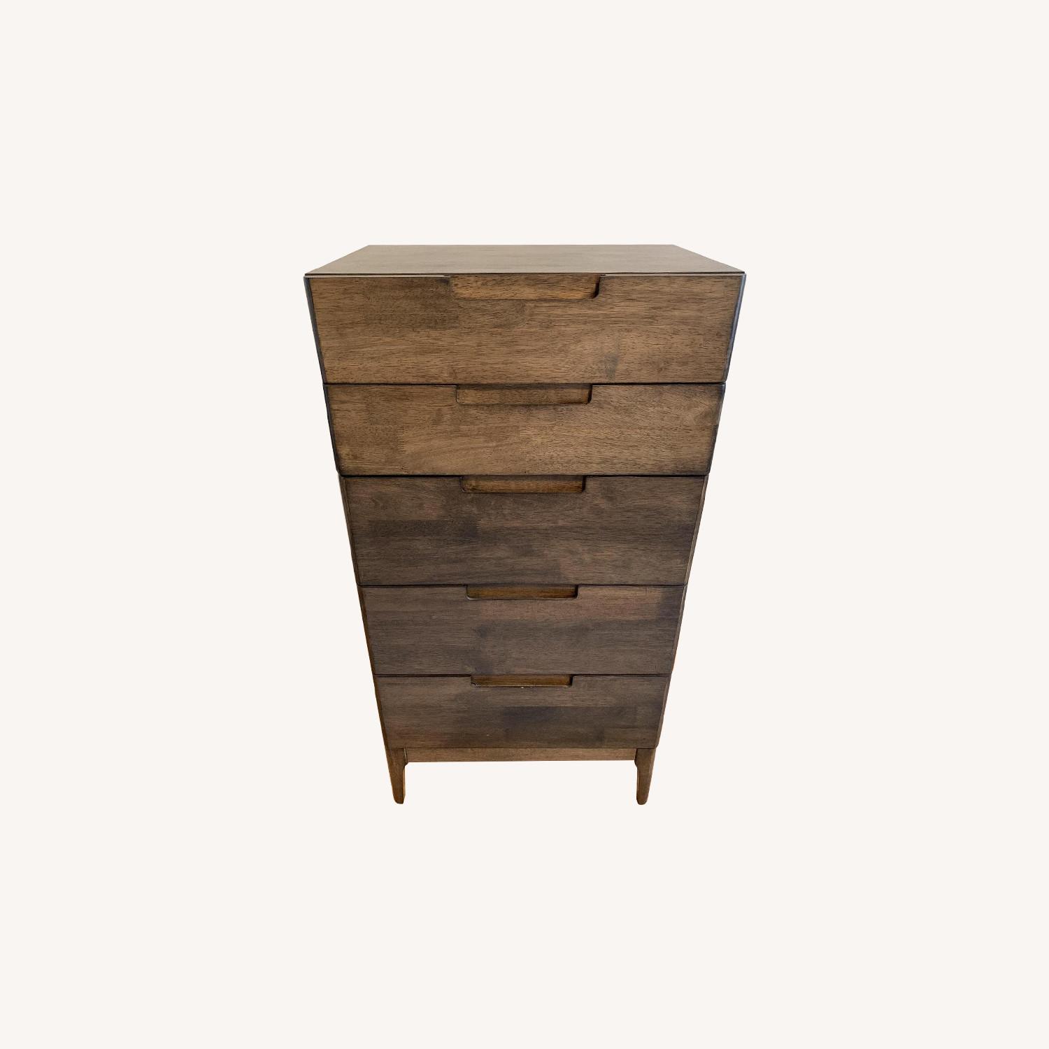 5 Drawer Narrow Wood Dresser - image-0