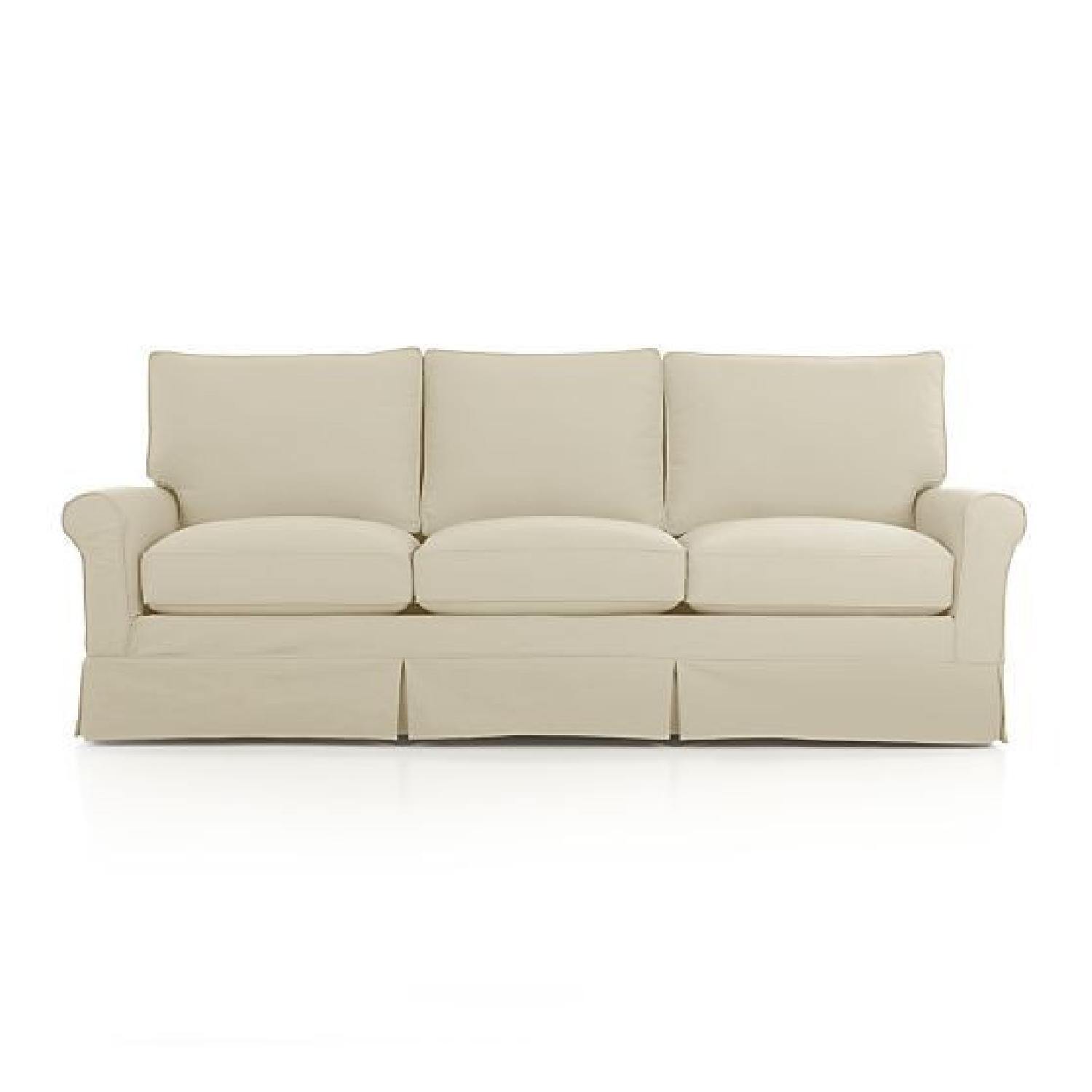 Crate & Barrel Harborside Neutral Slipcovered 3Seat Sofa AptDeco