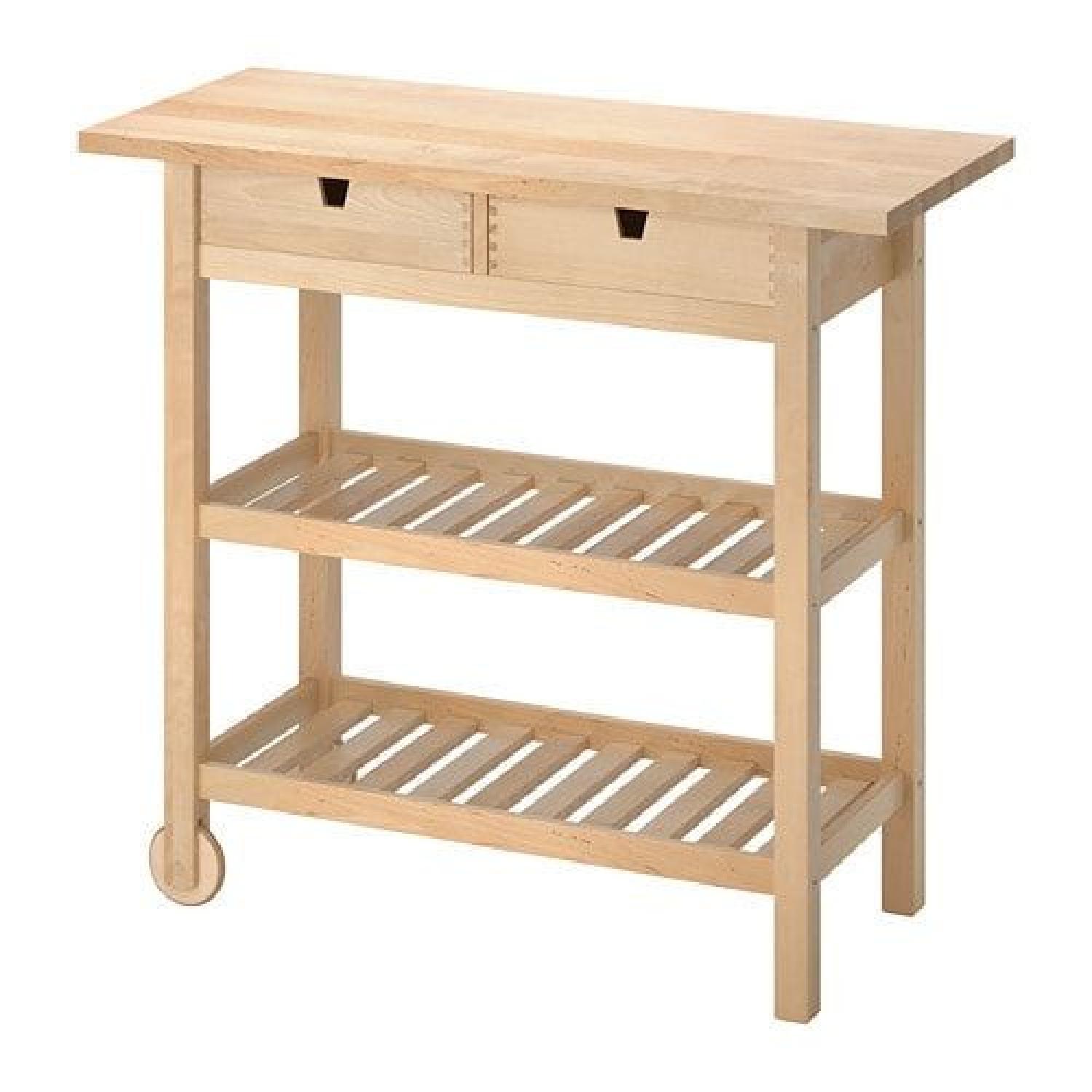 Ikea Forhoja Kitchen Cart in Birch - image-0