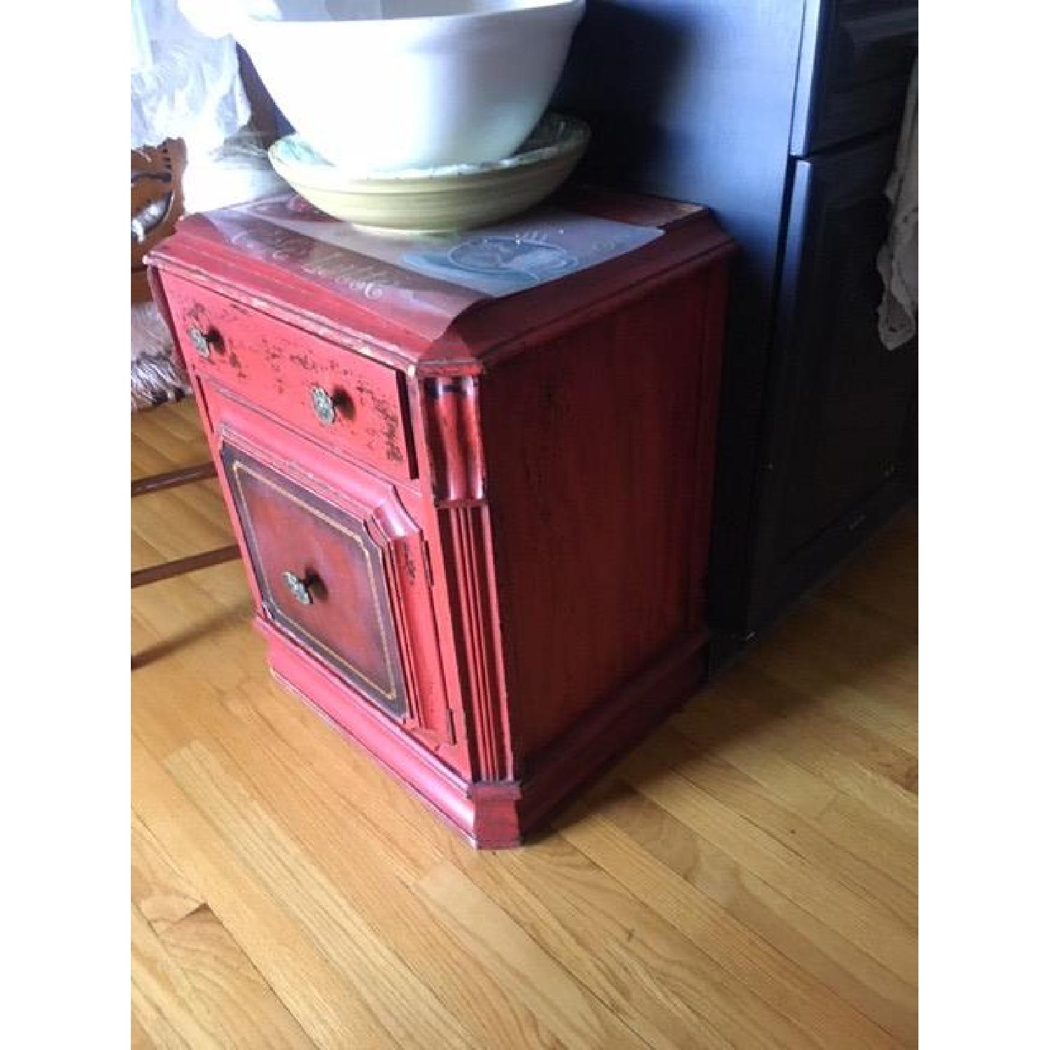 Antique Wood Side Table - image-1