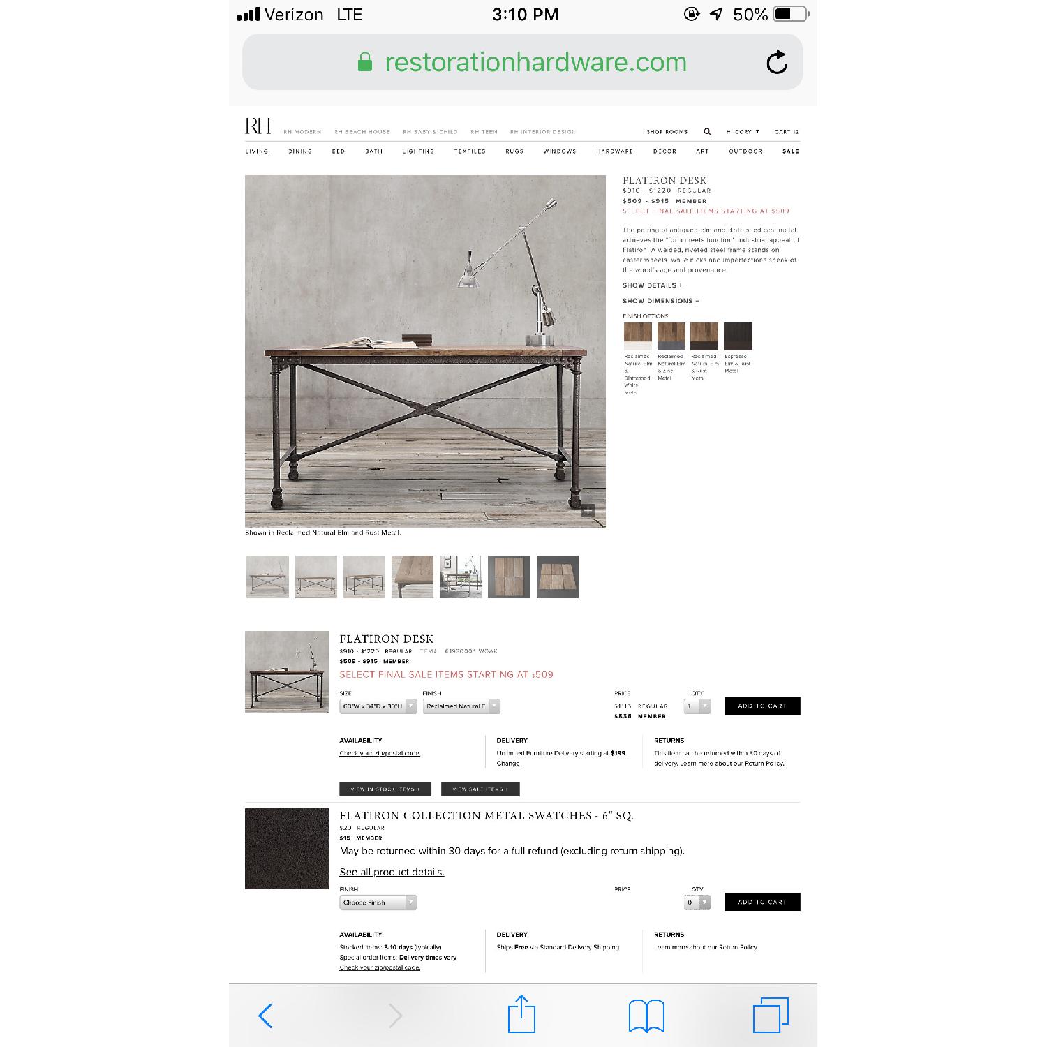 Restoration Hardware Flatiron Desk - image-1