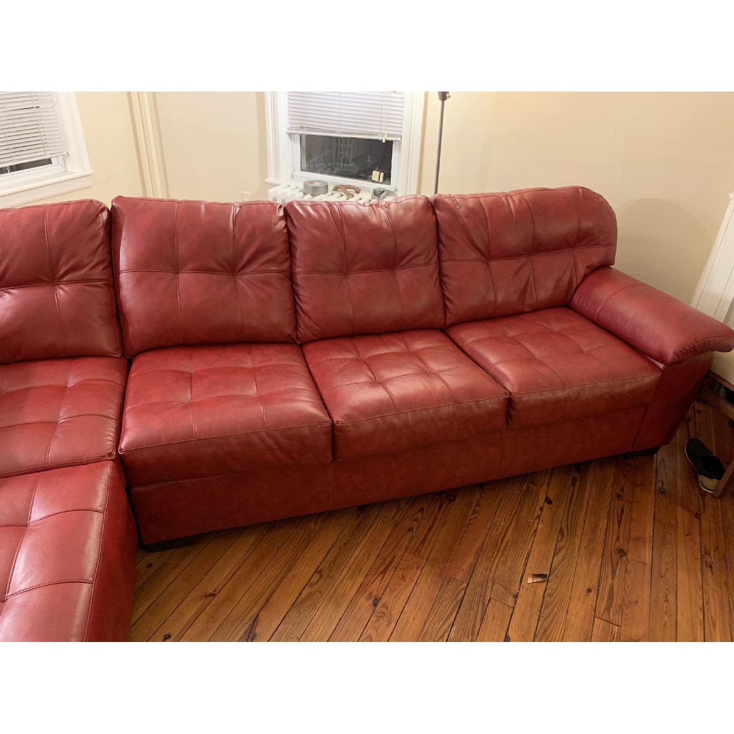 Bob's Red 2 Piece Sectional Sofa - image-1