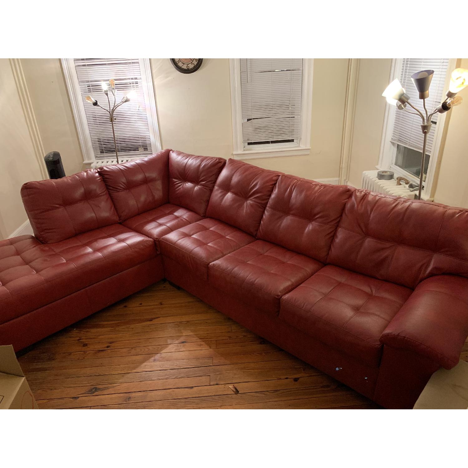 Bob's Red 2 Piece Sectional Sofa - image-2