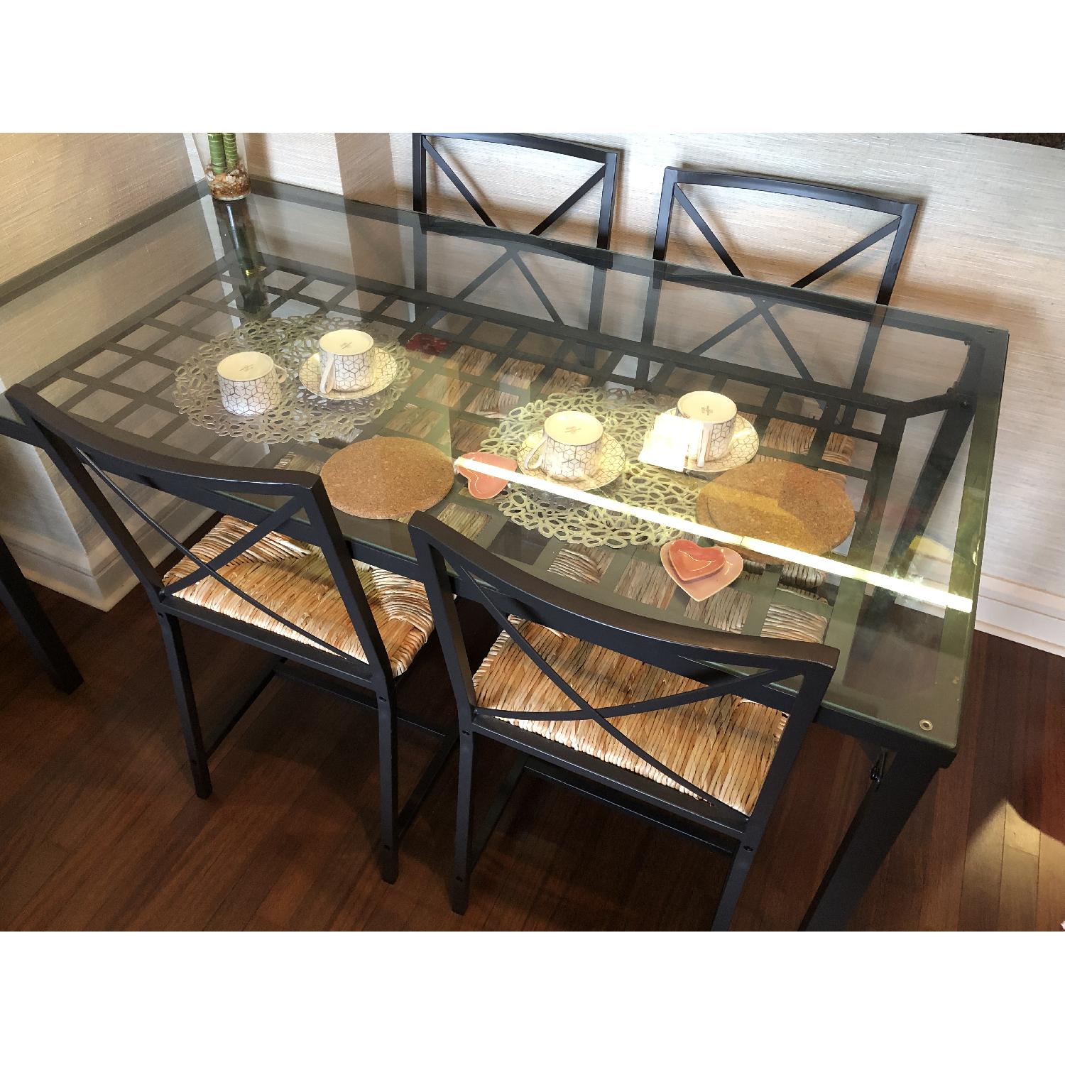 Ikea Black & Glass Dining Table w/ 4 Chairs - image-1