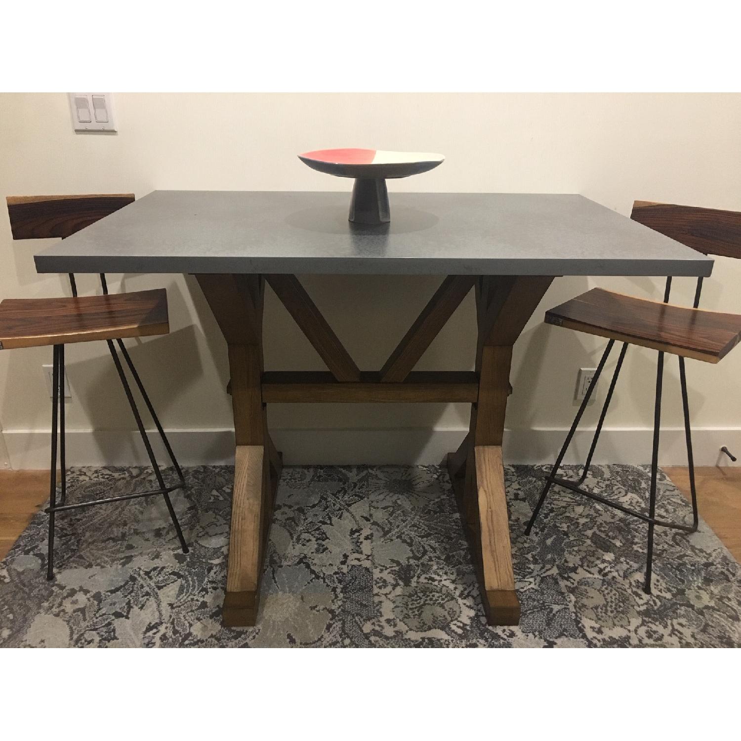 Ballard Designs Counter Table w/ Zinc Top AptDeco