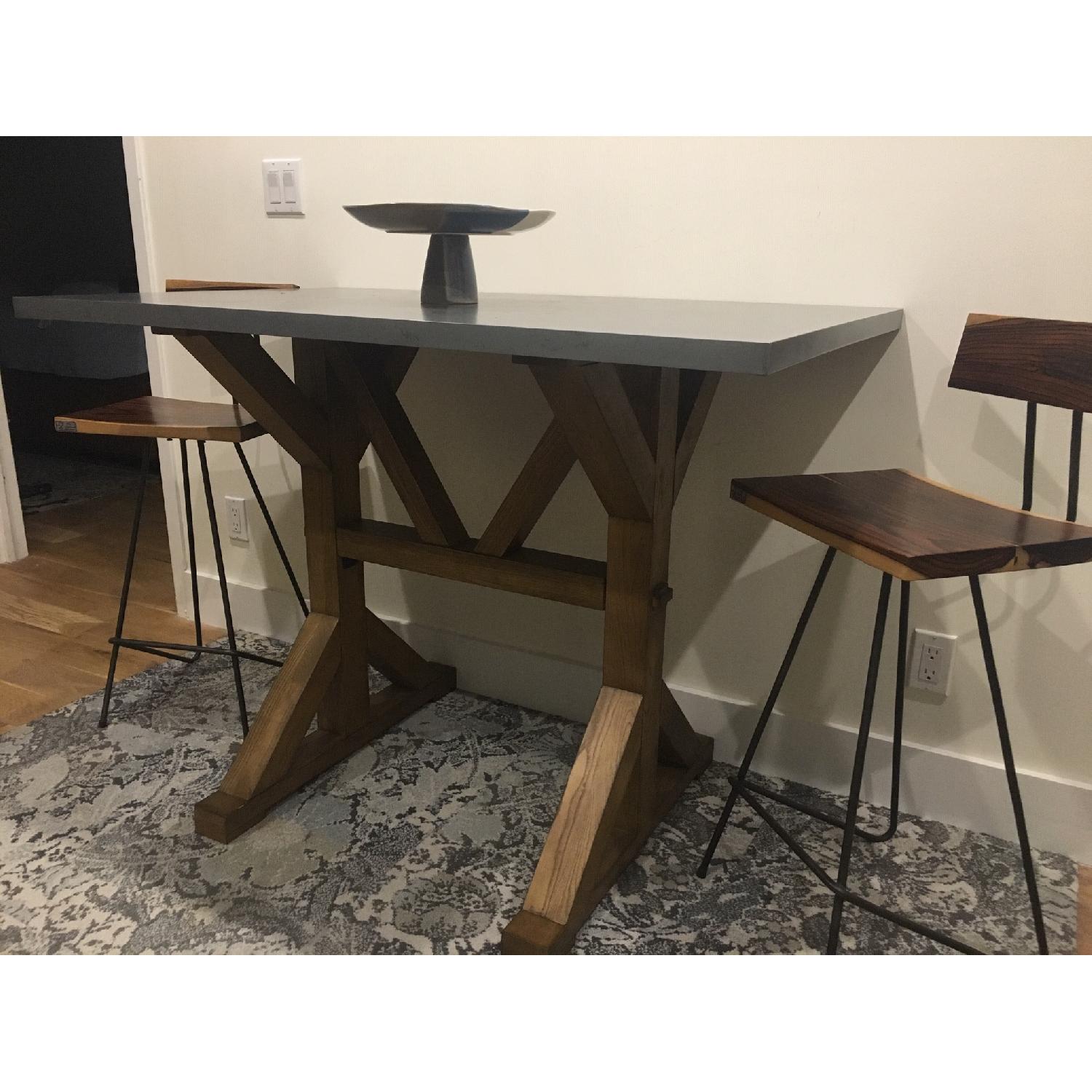 Ballard Designs Counter Table w/ Zinc Top AptDeco