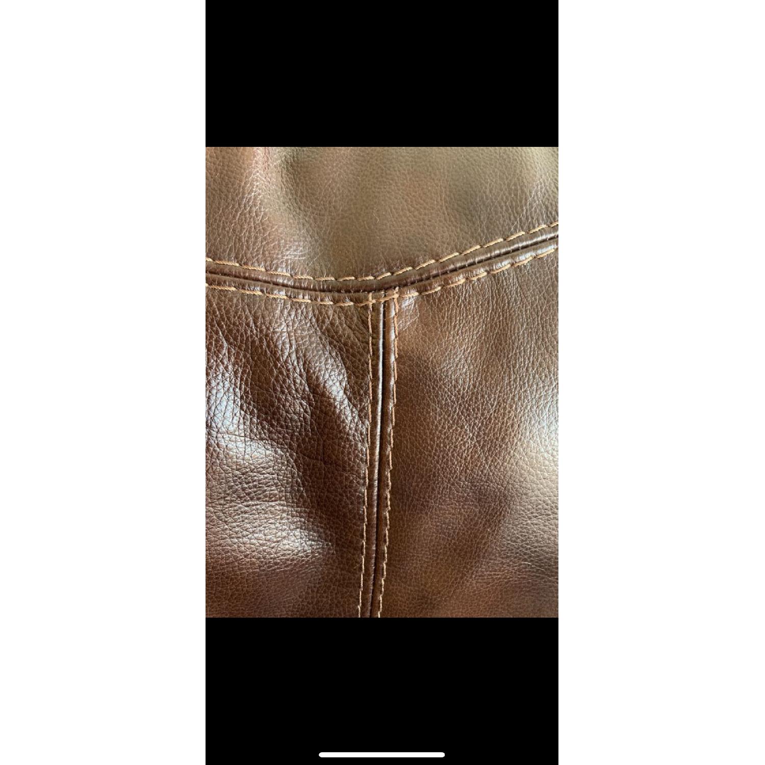 Ashley Brown Leather Sofa w/ Nailhead Trim - image-2