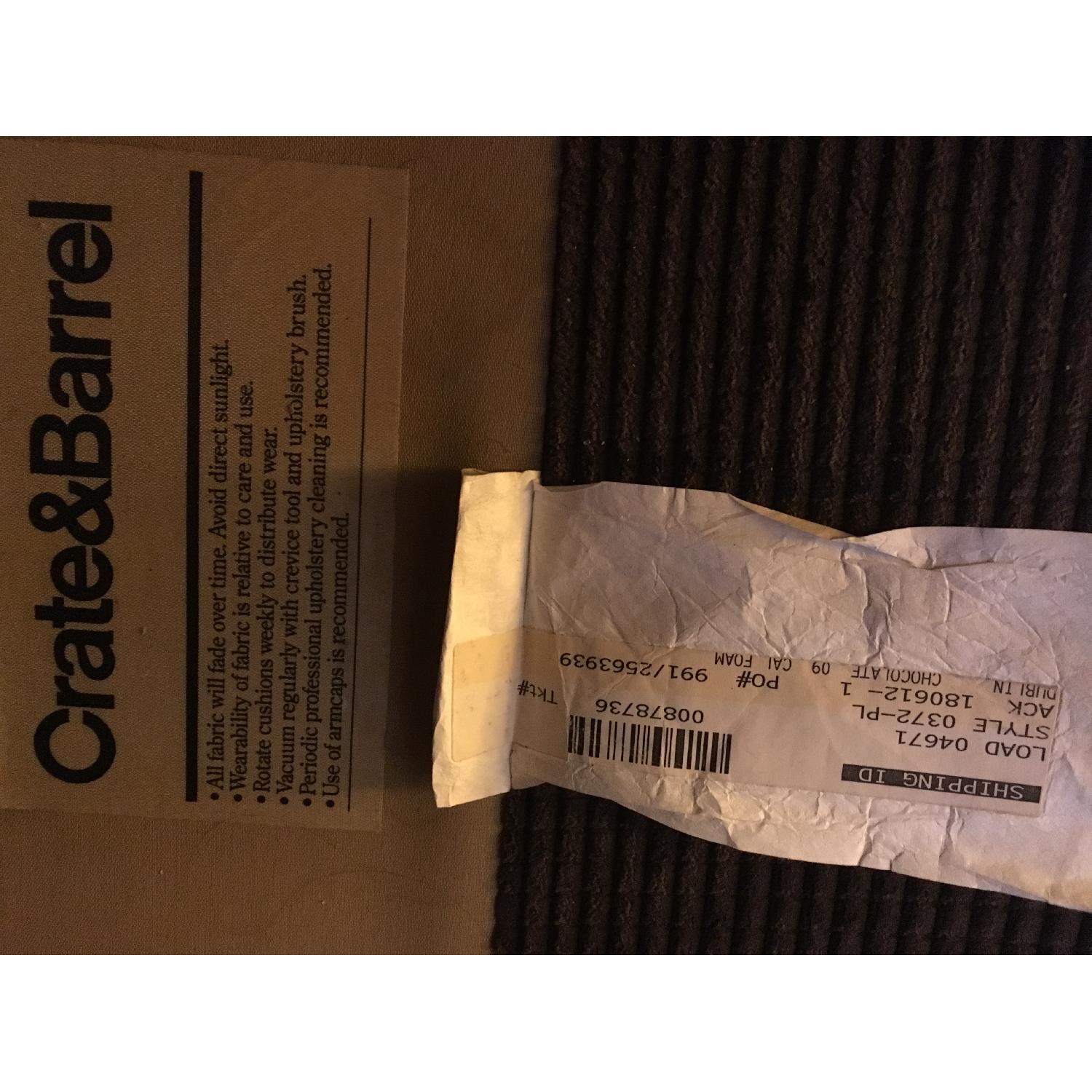 Crate & Barrel Chocolate Corduroy Chaise Sectional Sofa - image-4