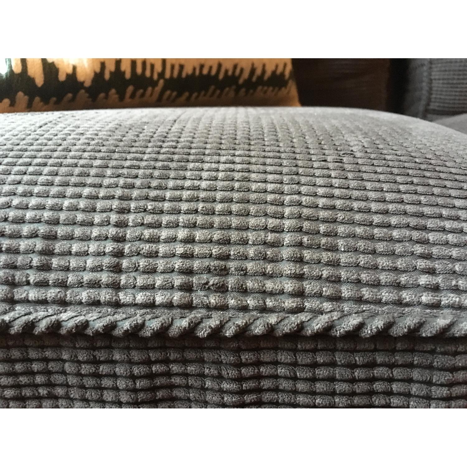 Crate & Barrel Chocolate Corduroy Chaise Sectional Sofa - image-5