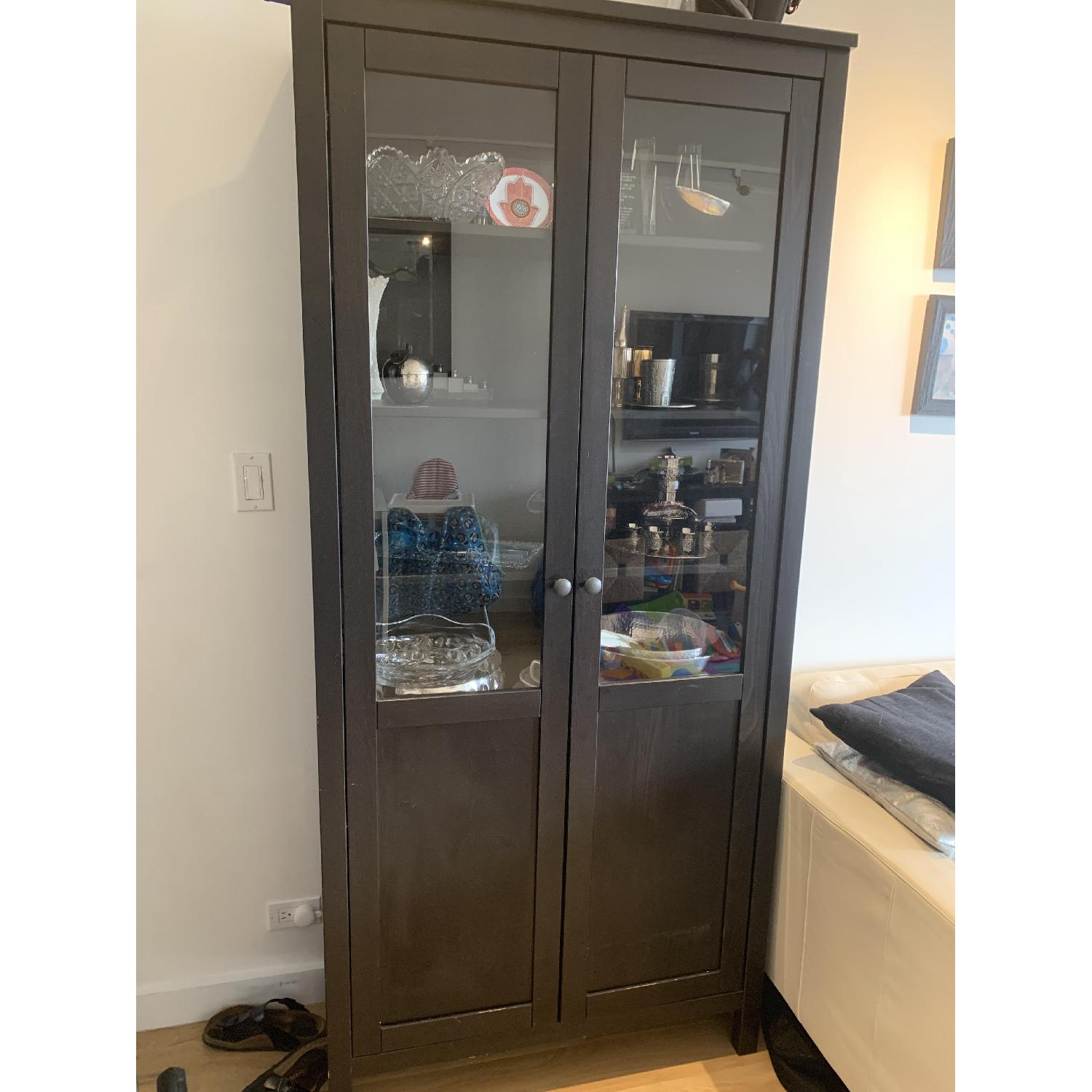 Ikea Storage Cabinet w/ Glass Doors - image-1
