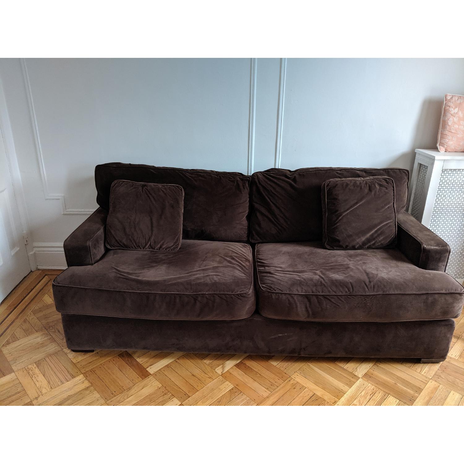 Macy's Chocolate Brown Sofa - image-1
