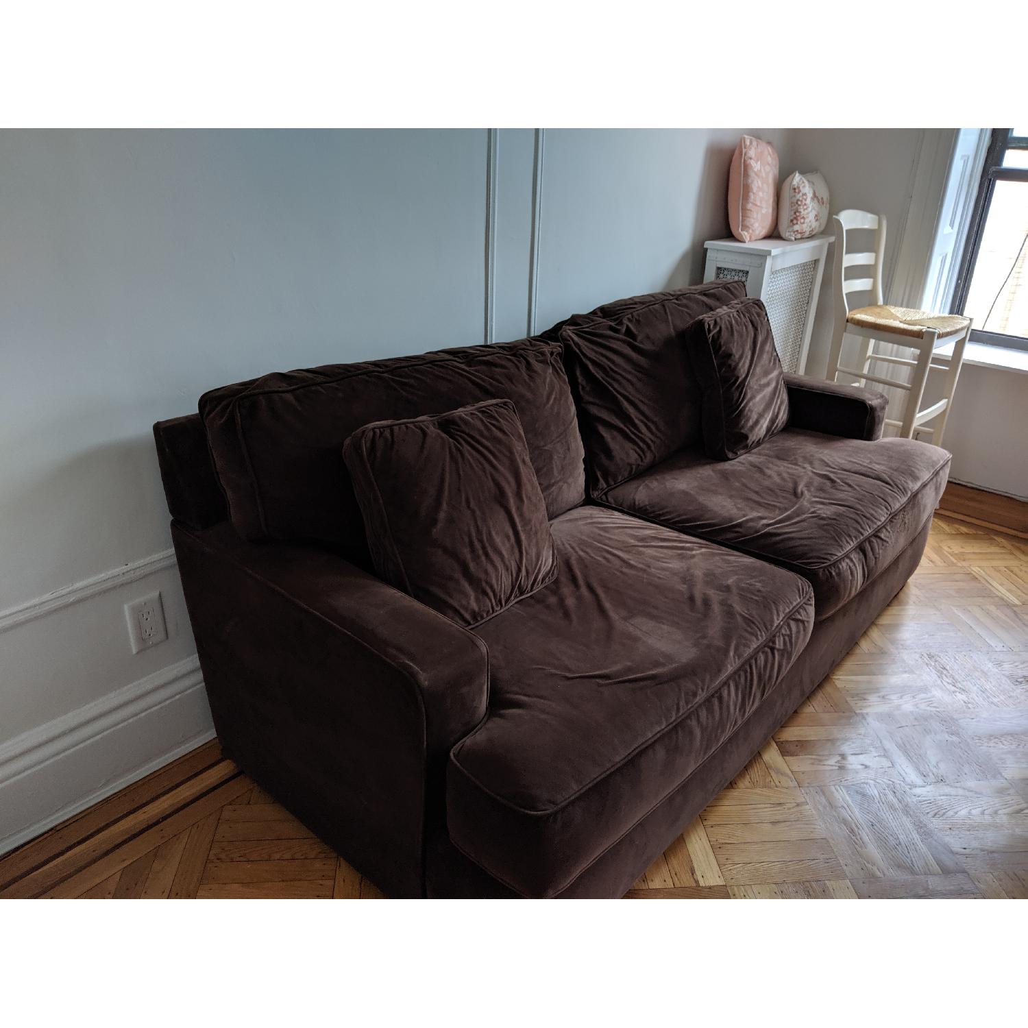 Macy's Chocolate Brown Sofa - image-2