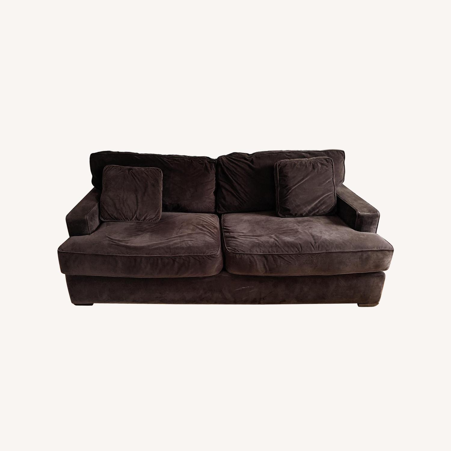 Macy's Chocolate Brown Sofa - image-0
