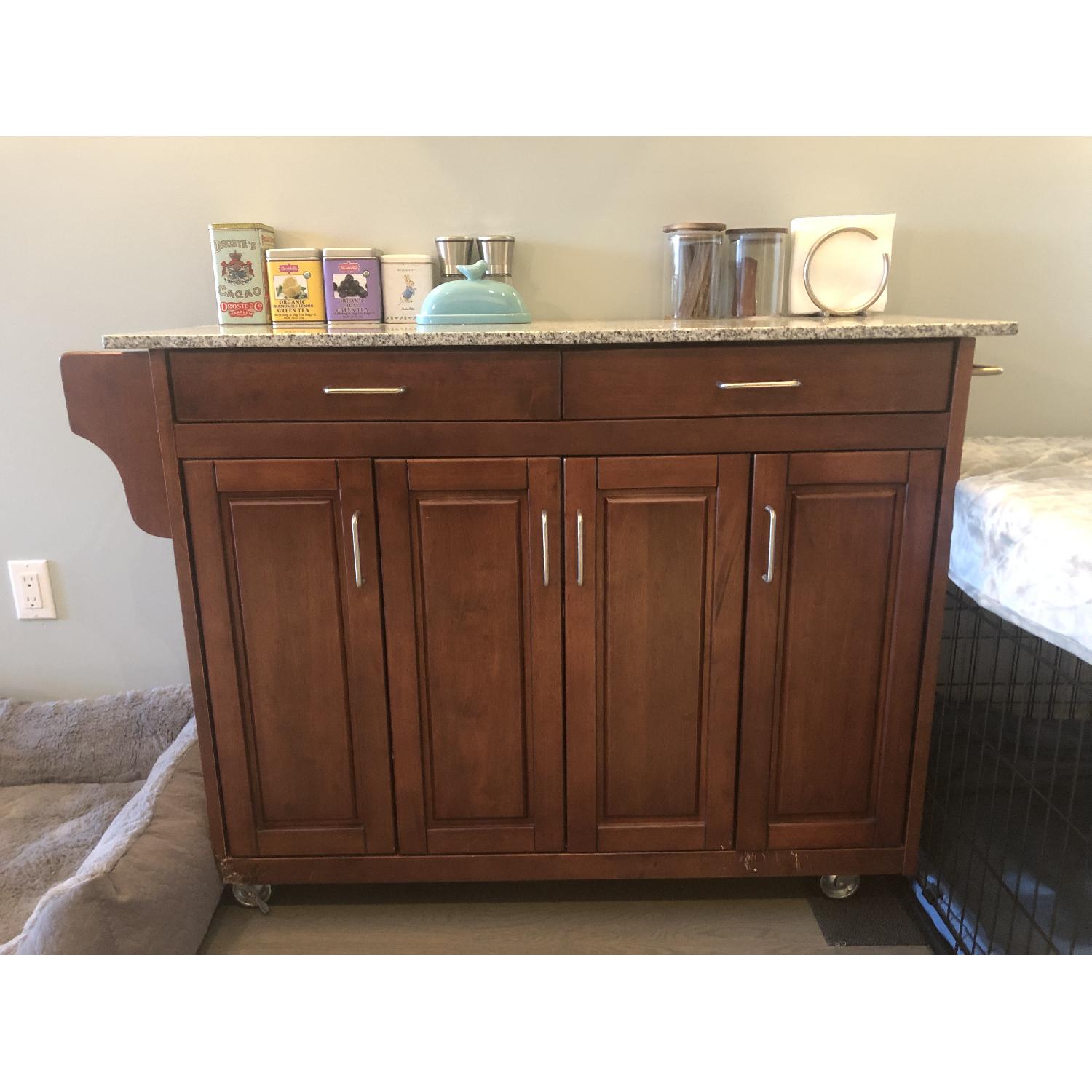 Three Posts Hedon Kitchen Island Cart w/ Granite Top AptDeco