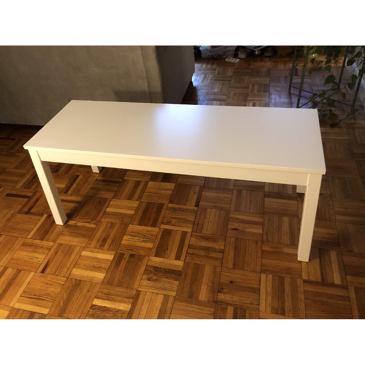 Ikea White Wood Bench - image-1
