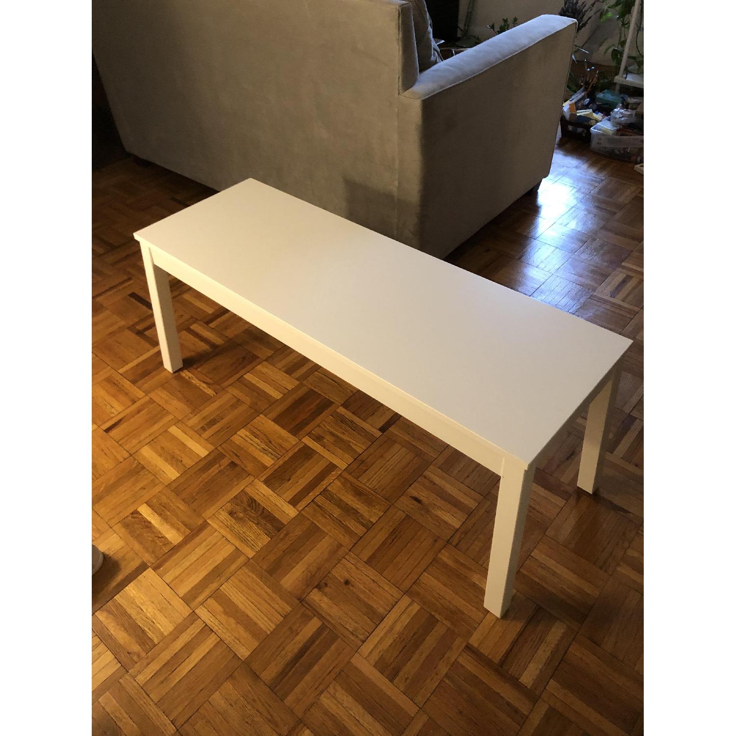 Ikea White Wood Bench - image-2