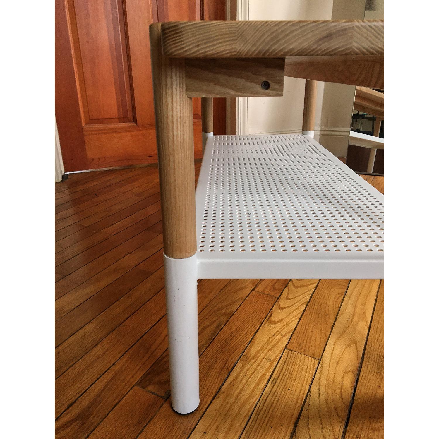 Umbra Promenade Bench in Ashwood & White Perforated Steel - image-2