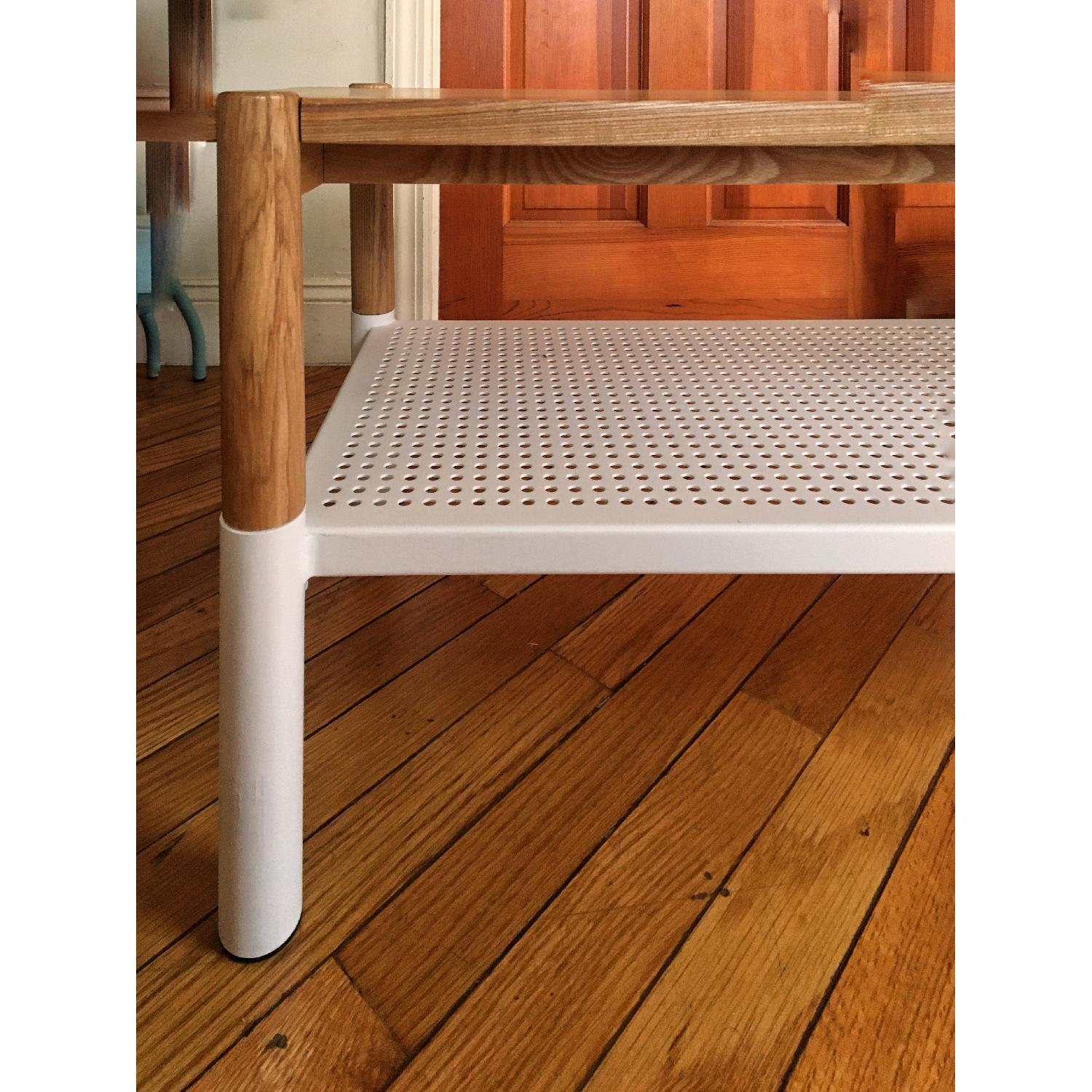 Umbra Promenade Bench in Ashwood & White Perforated Steel - image-3