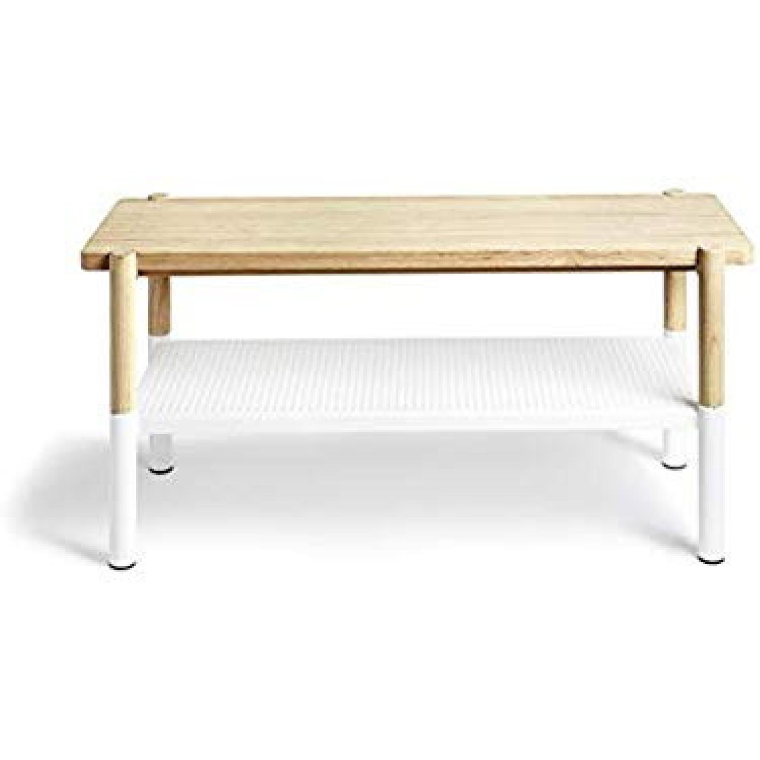 Umbra Promenade Bench in Ashwood & White Perforated Steel - image-5