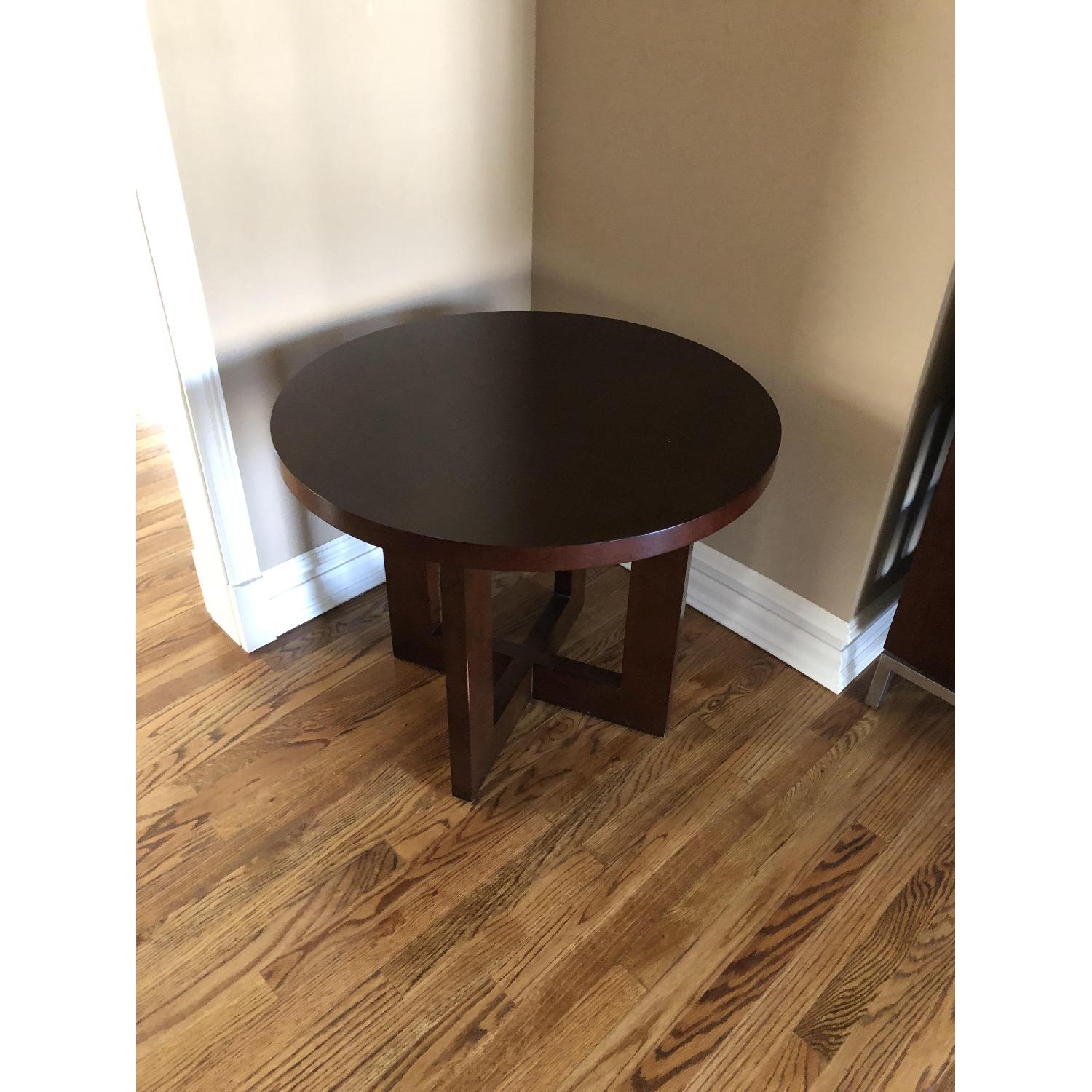 Ethan Allen Round Wooden Side Table - image-3