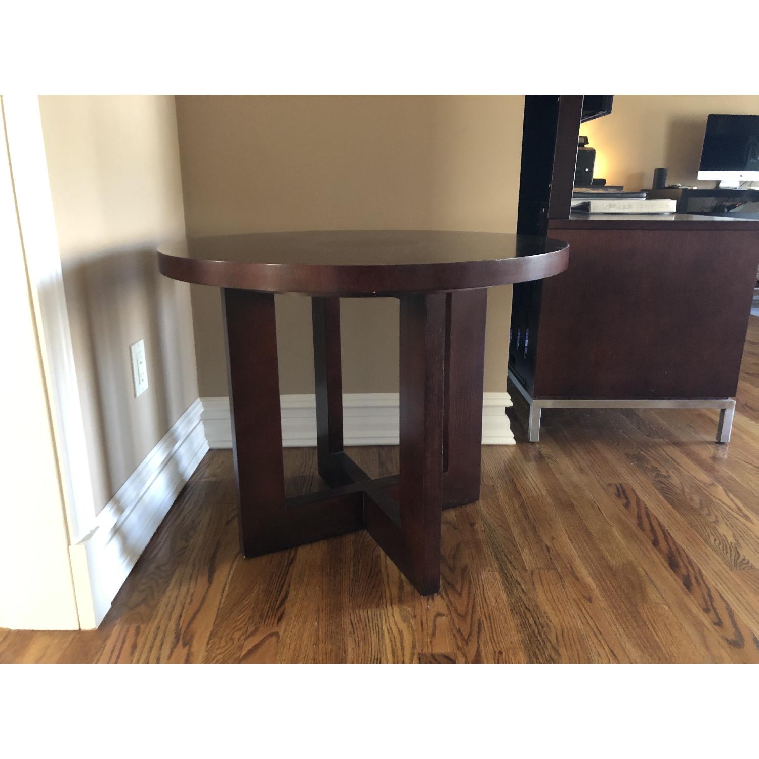 Ethan Allen Round Wooden Side Table - image-4