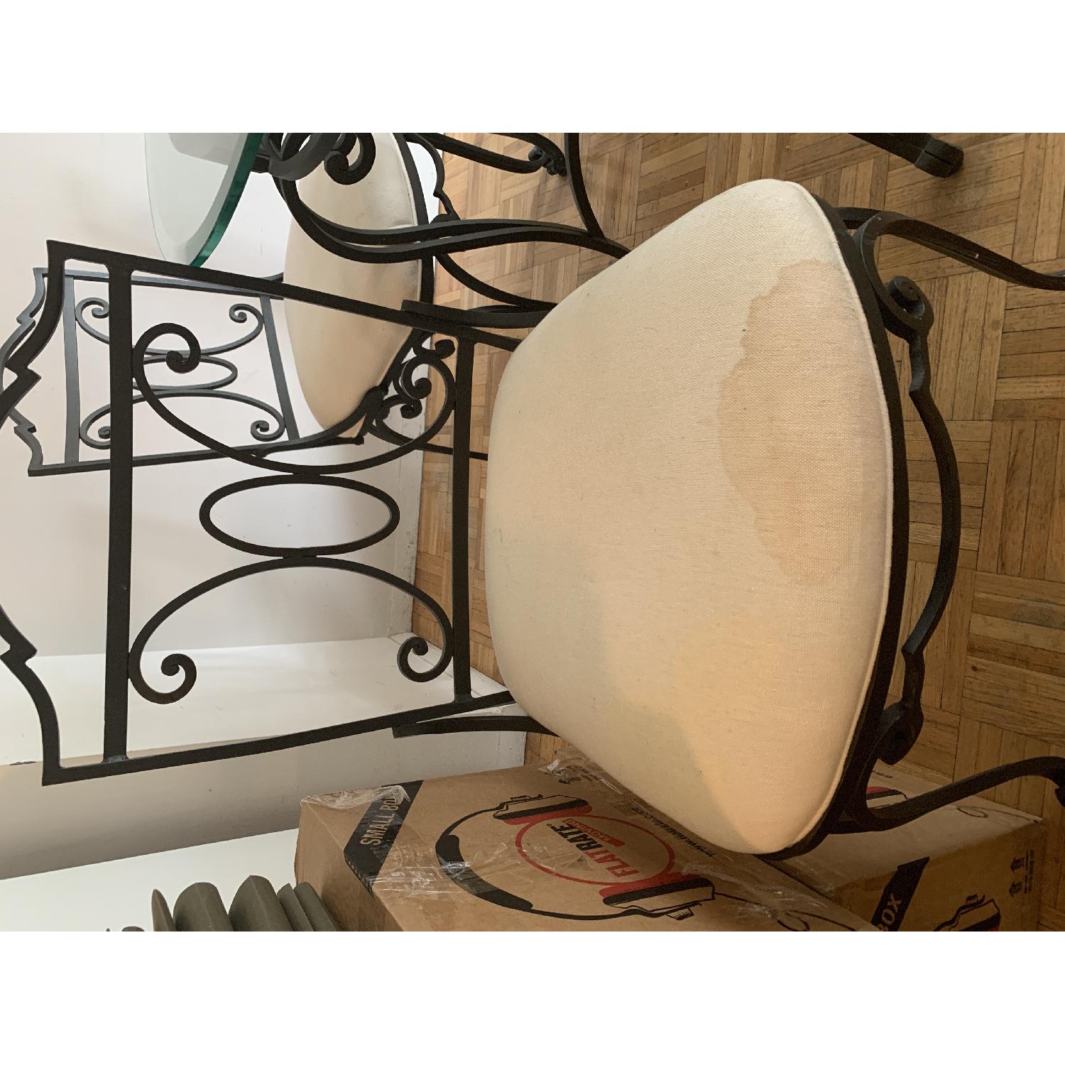 Iron Circular Glass Top Table Set w/ 4 Chairs - image-4
