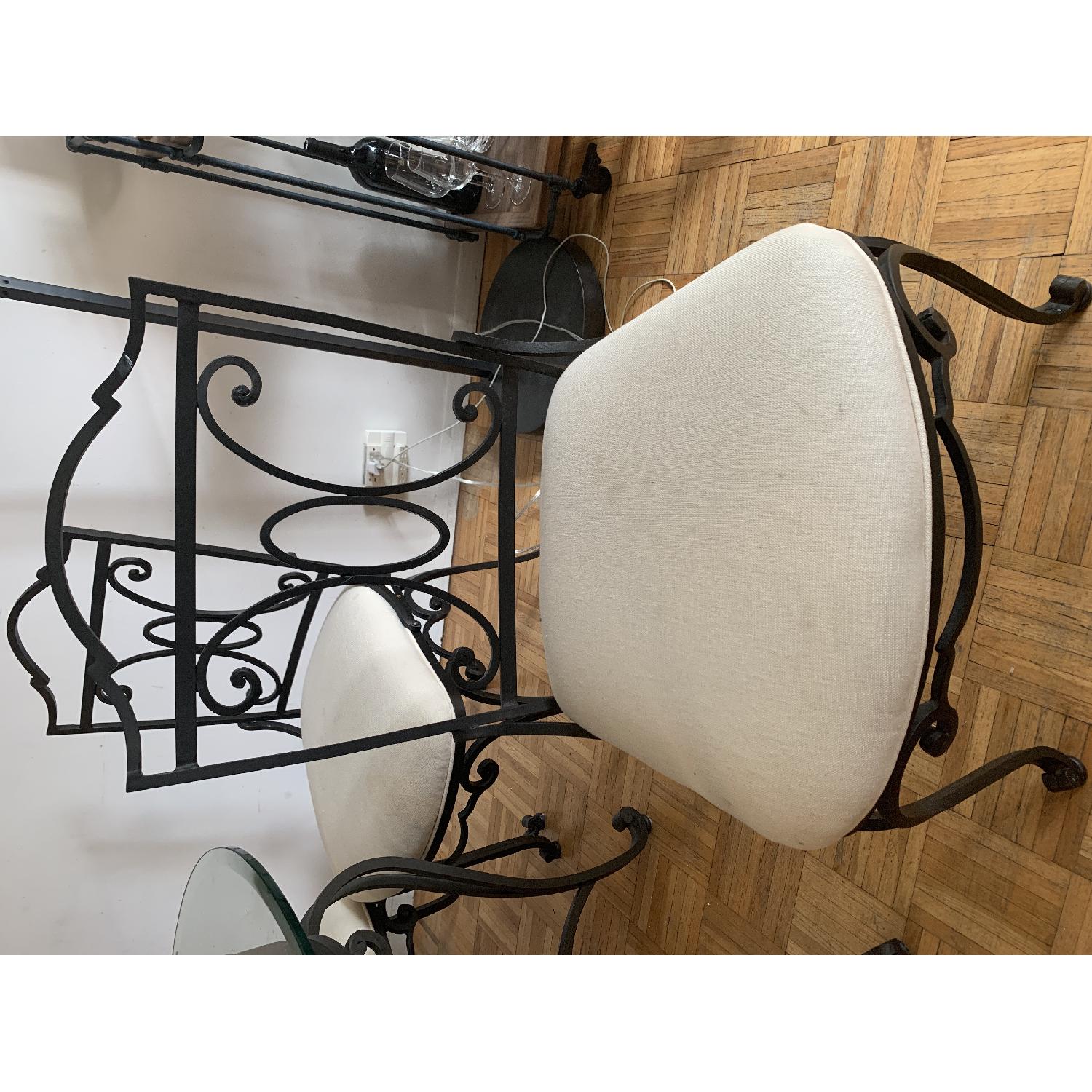 Iron Circular Glass Top Table Set w/ 4 Chairs - image-5