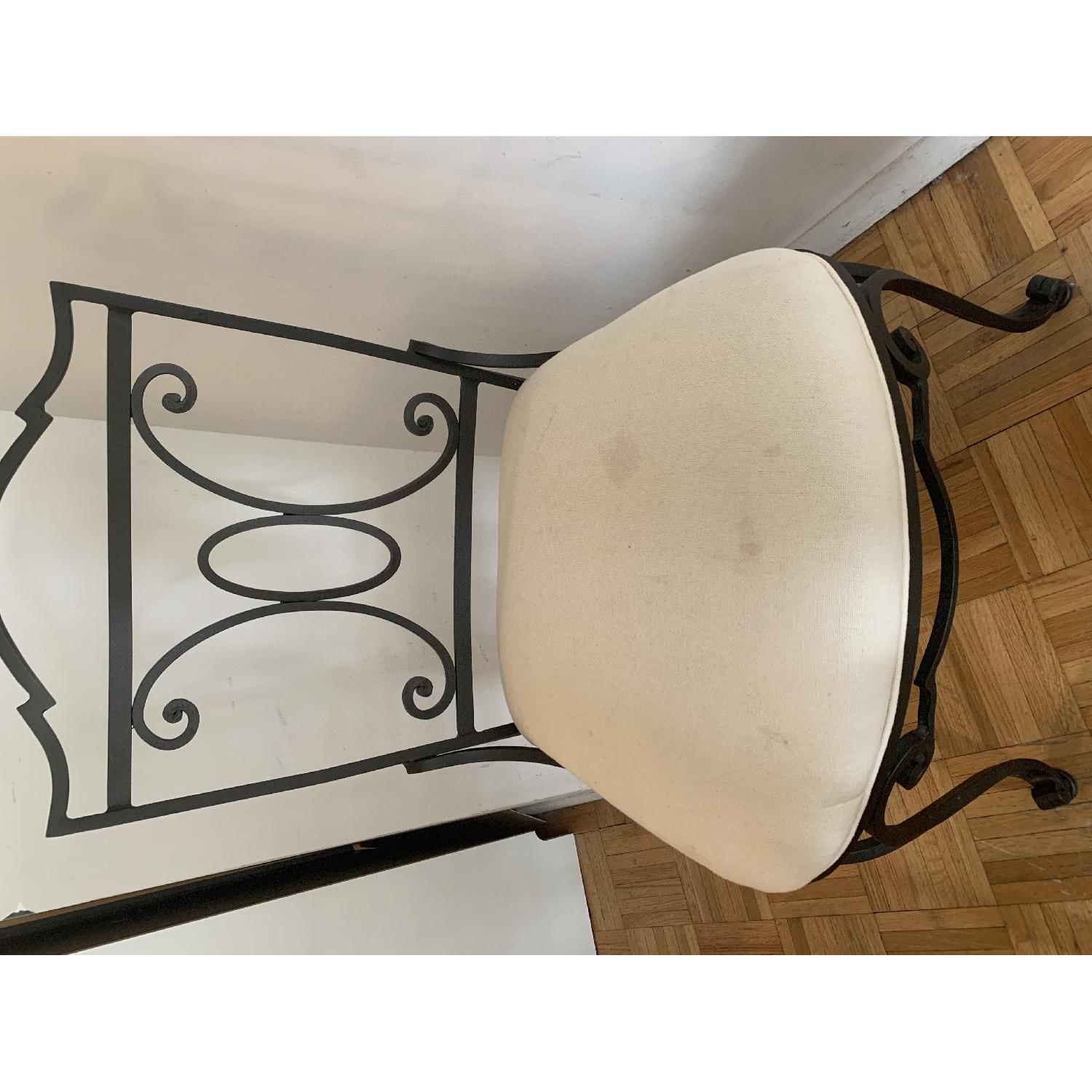 Iron Circular Glass Top Table Set w/ 4 Chairs - image-6