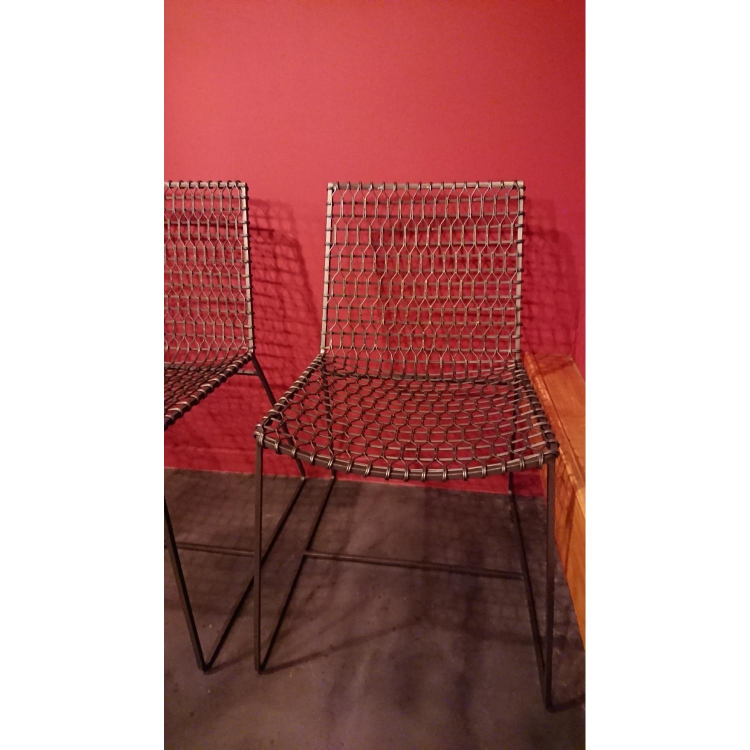 Crate & Barrel Tig Metal Dining Chairs AptDeco