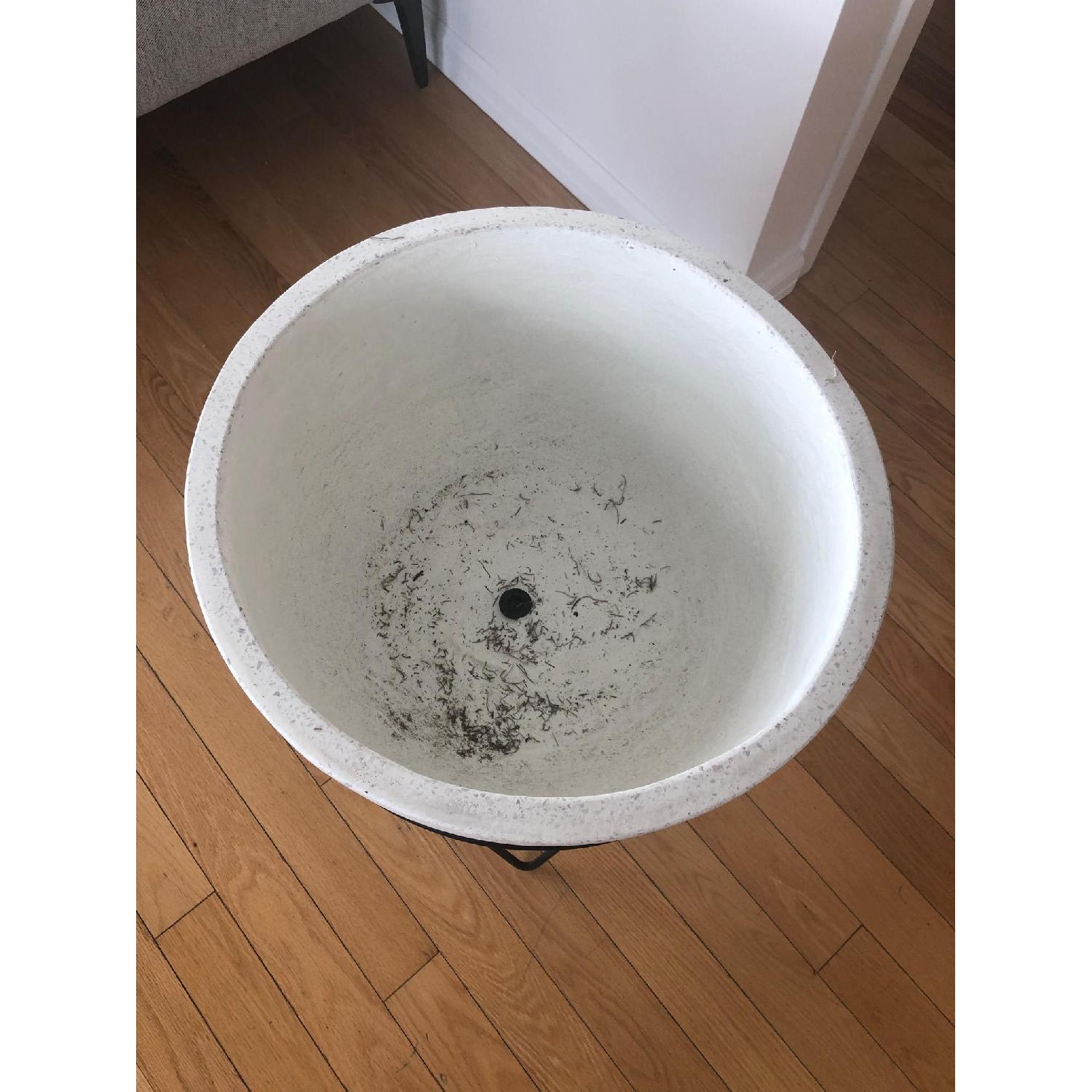 West Elm Iris Planter + Chevron Stand - image-3