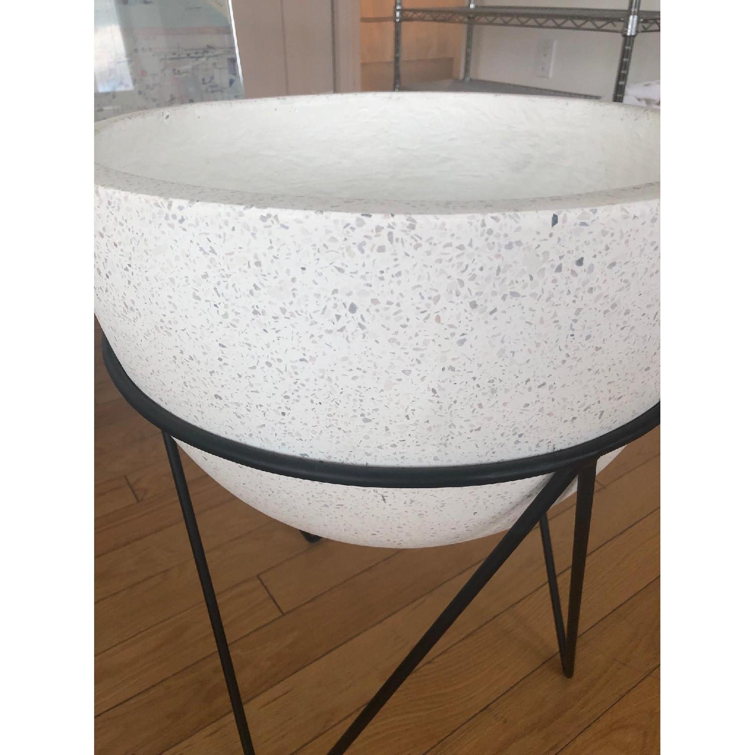 West Elm Iris Planter + Chevron Stand - image-4