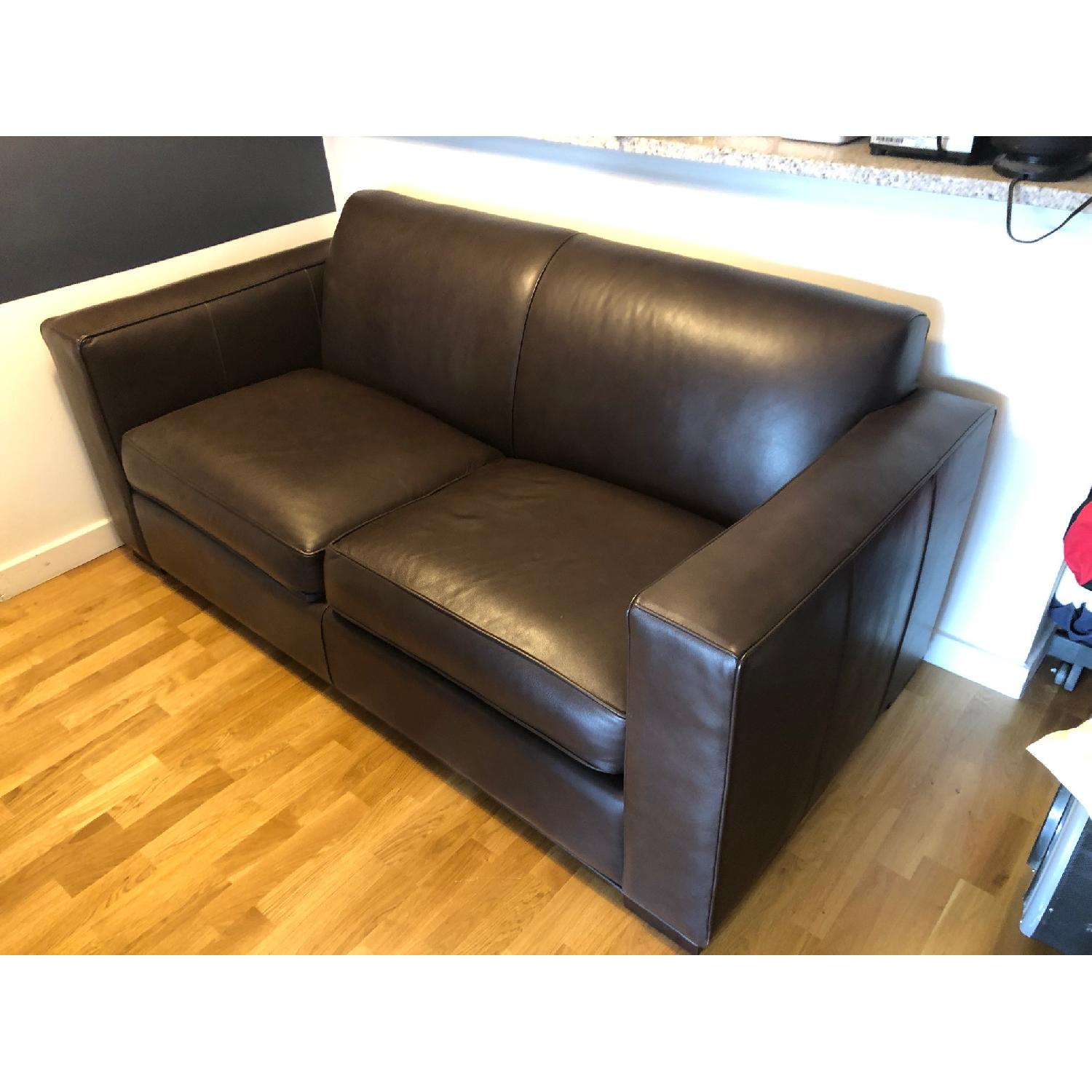 Room & Board Ian Leather Sofa Mocha - image-3