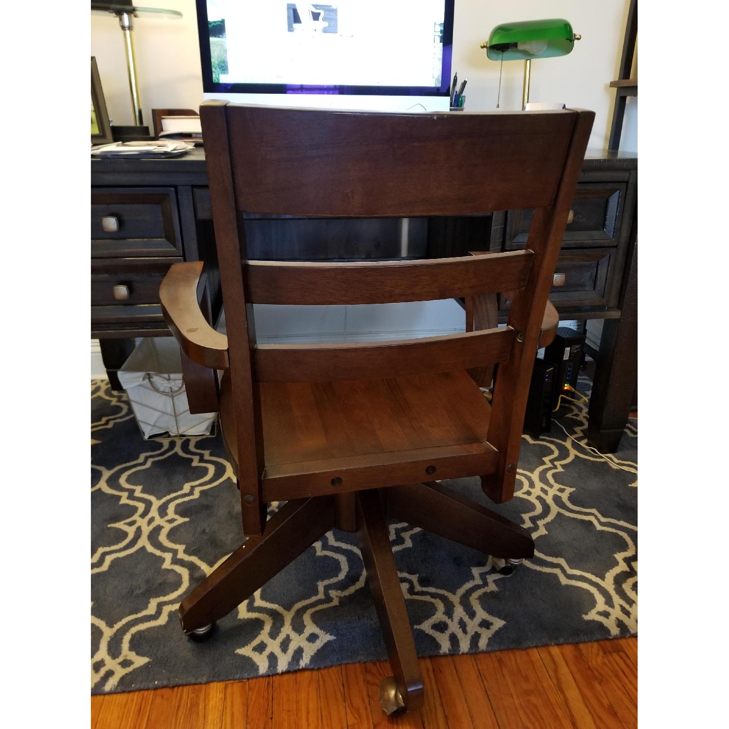 Pottery Barn Swivel Wood Desk Chair - image-2