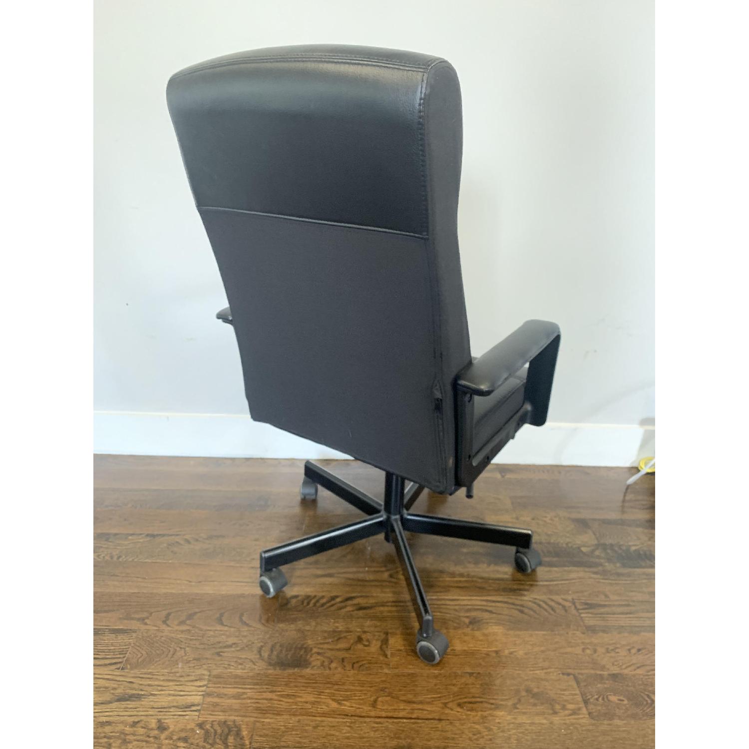 Ikea Black Faux Leather Office Chair - image-2