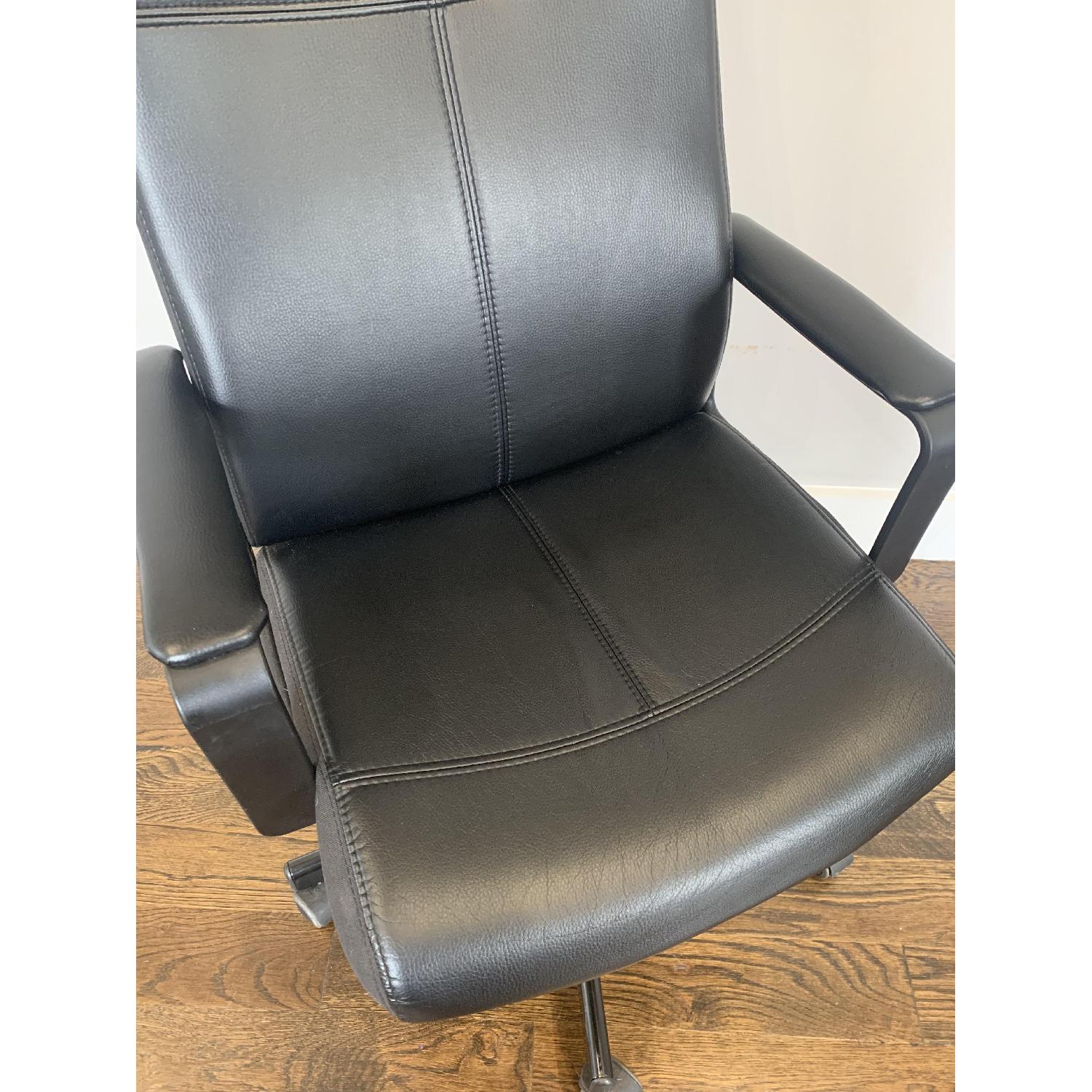 Ikea Black Faux Leather Office Chair - image-3