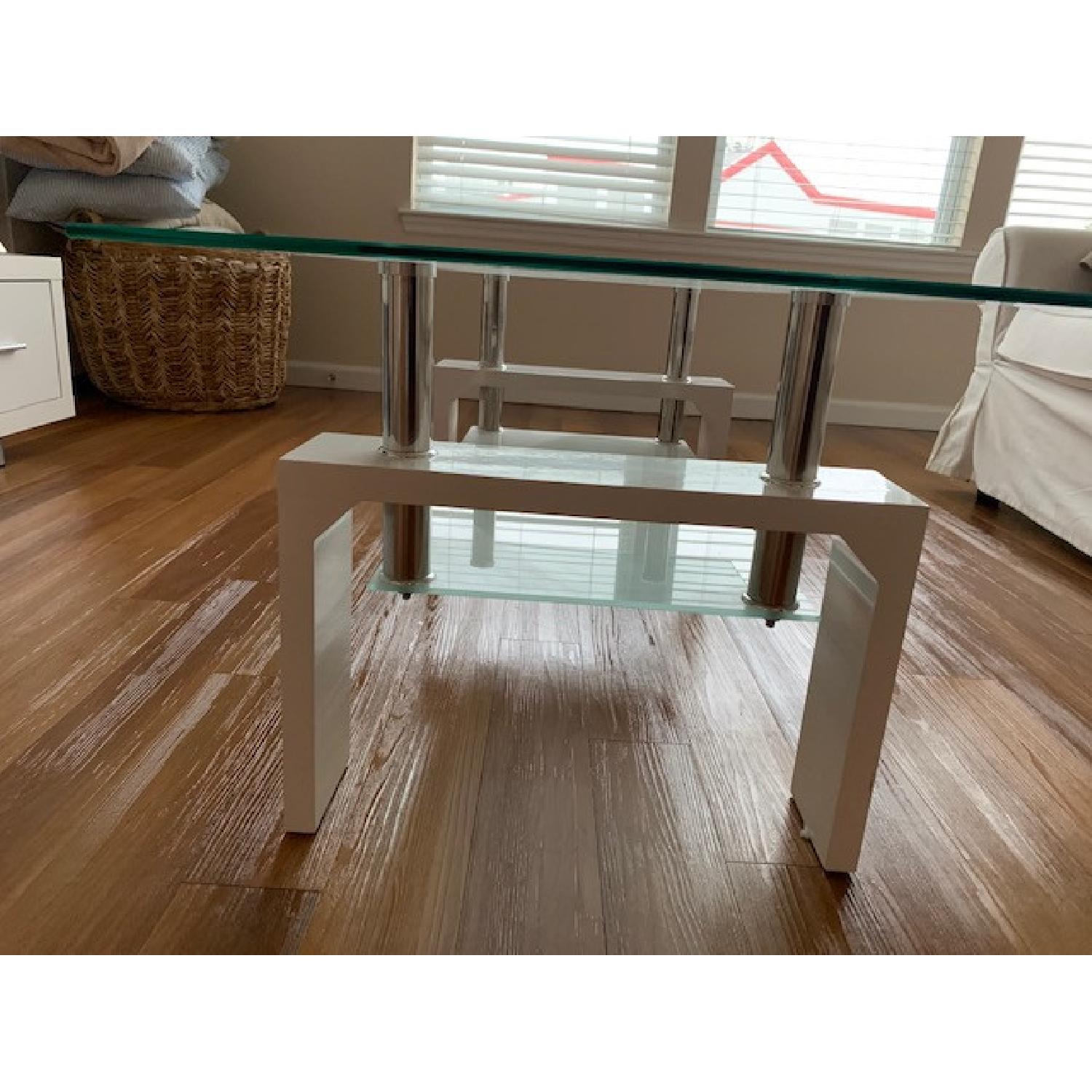 White & Glass Coffee Table AptDeco