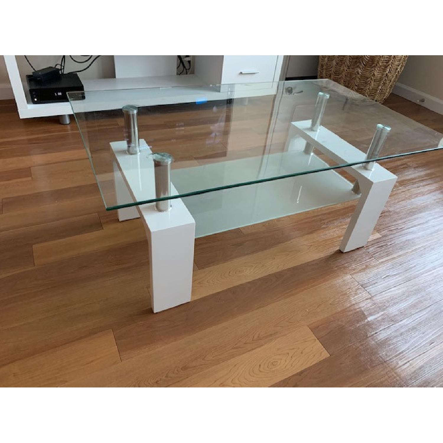 White & Glass Coffee Table - image-3